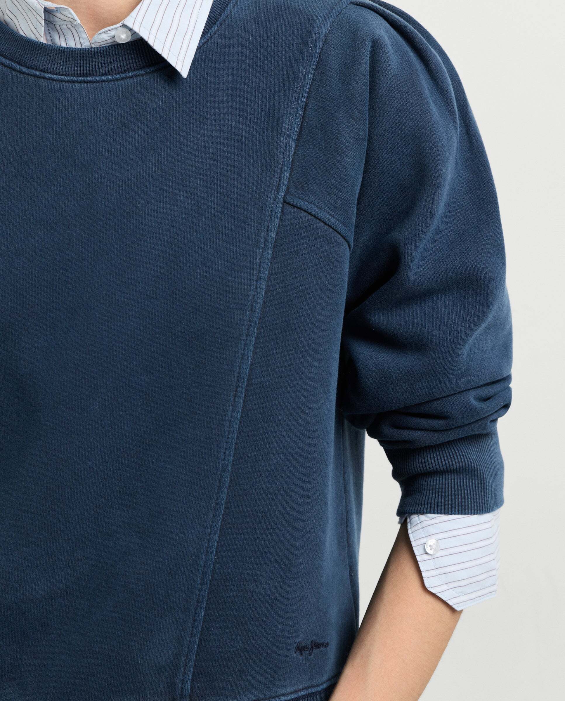 Sudadera de mujer cuello redondo con costuras decorativas - Pepe Jeans - Azul oscuro Azul oscuro-4