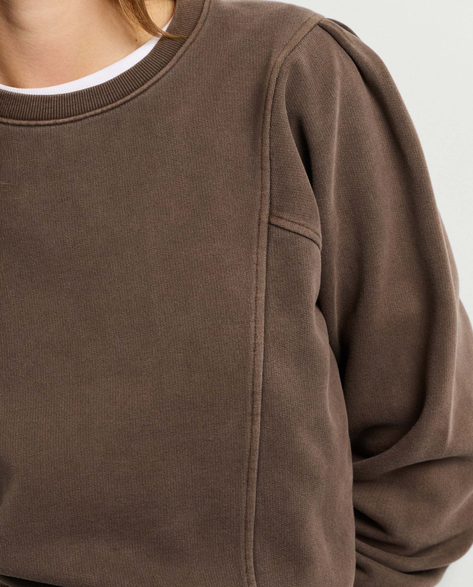 Sudadera de mujer cuello redondo con costuras decorativas - Pepe Jeans - Marrón Marrón-4