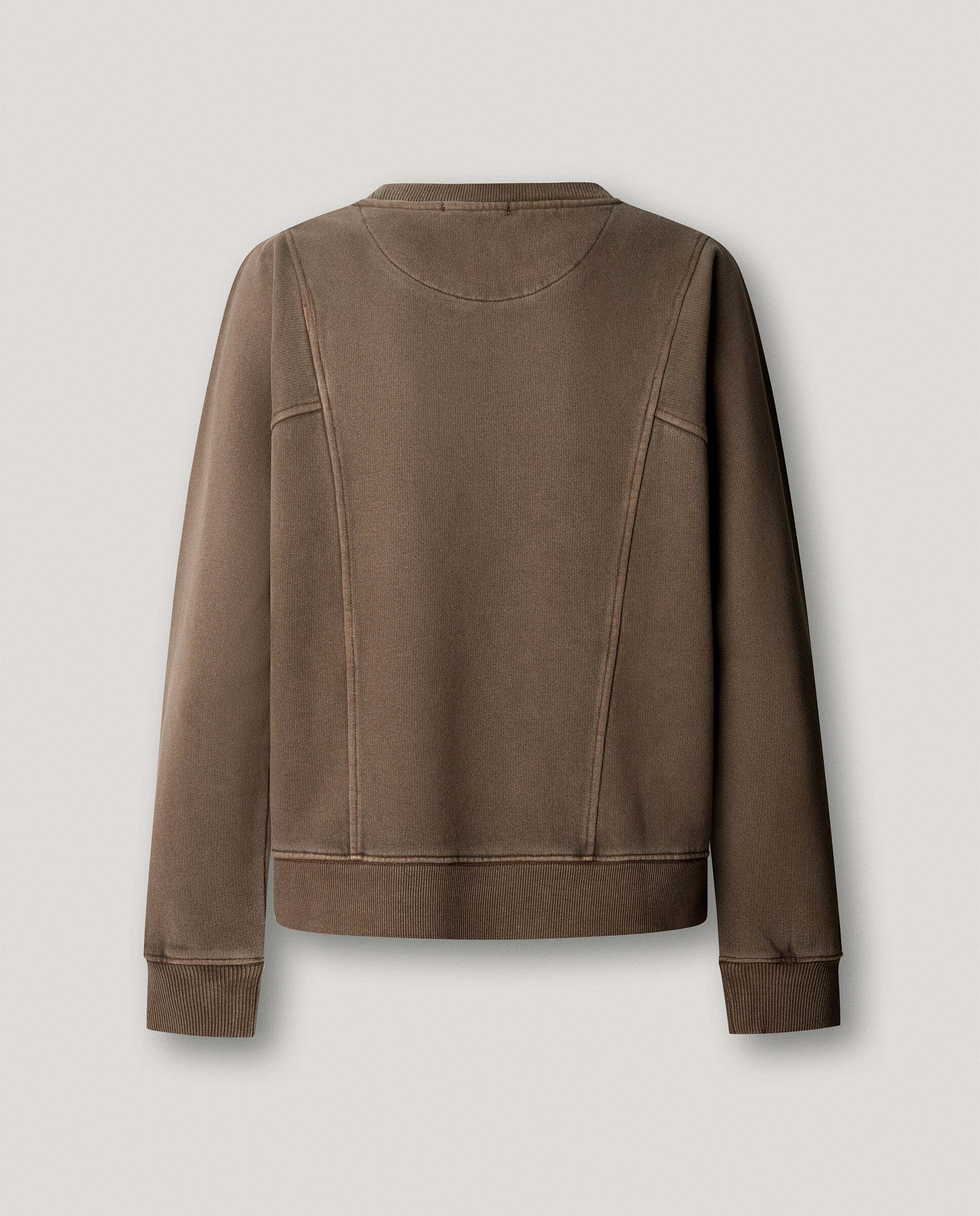 Sudadera de mujer cuello redondo con costuras decorativas - Pepe Jeans - Marrón Marrón-5