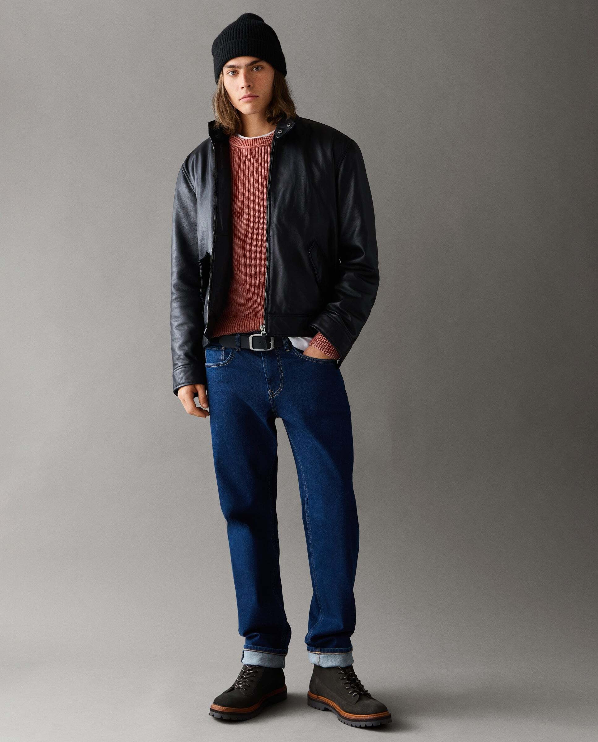 Imagen 0 de Vaquero de hombre fit recto tiro regular Negro