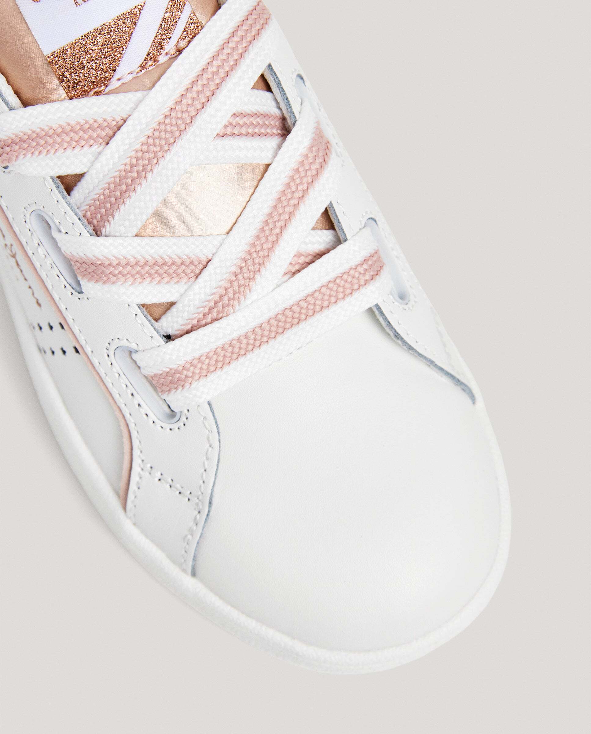 Zapatillas de niña clásicas microperforadas de piel - Pepe Jeans - Blanco Blanco-5