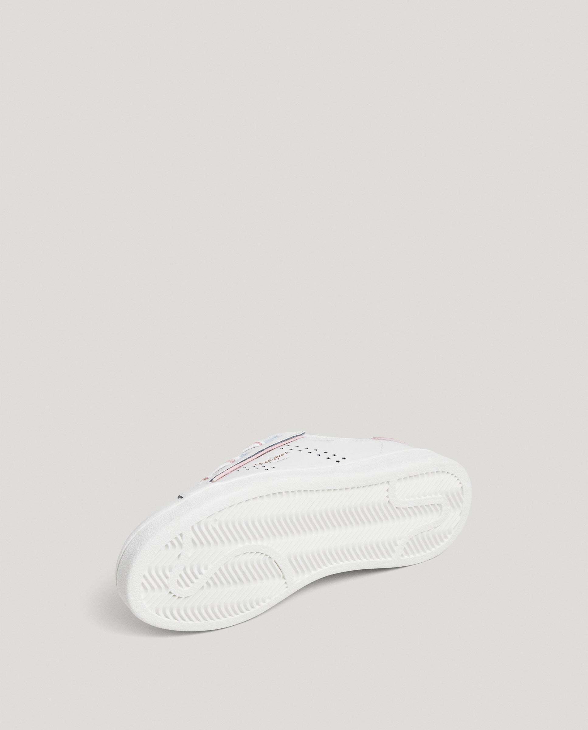 Zapatillas de niña clásicas microperforadas de piel - Pepe Jeans - Blanco Blanco-6