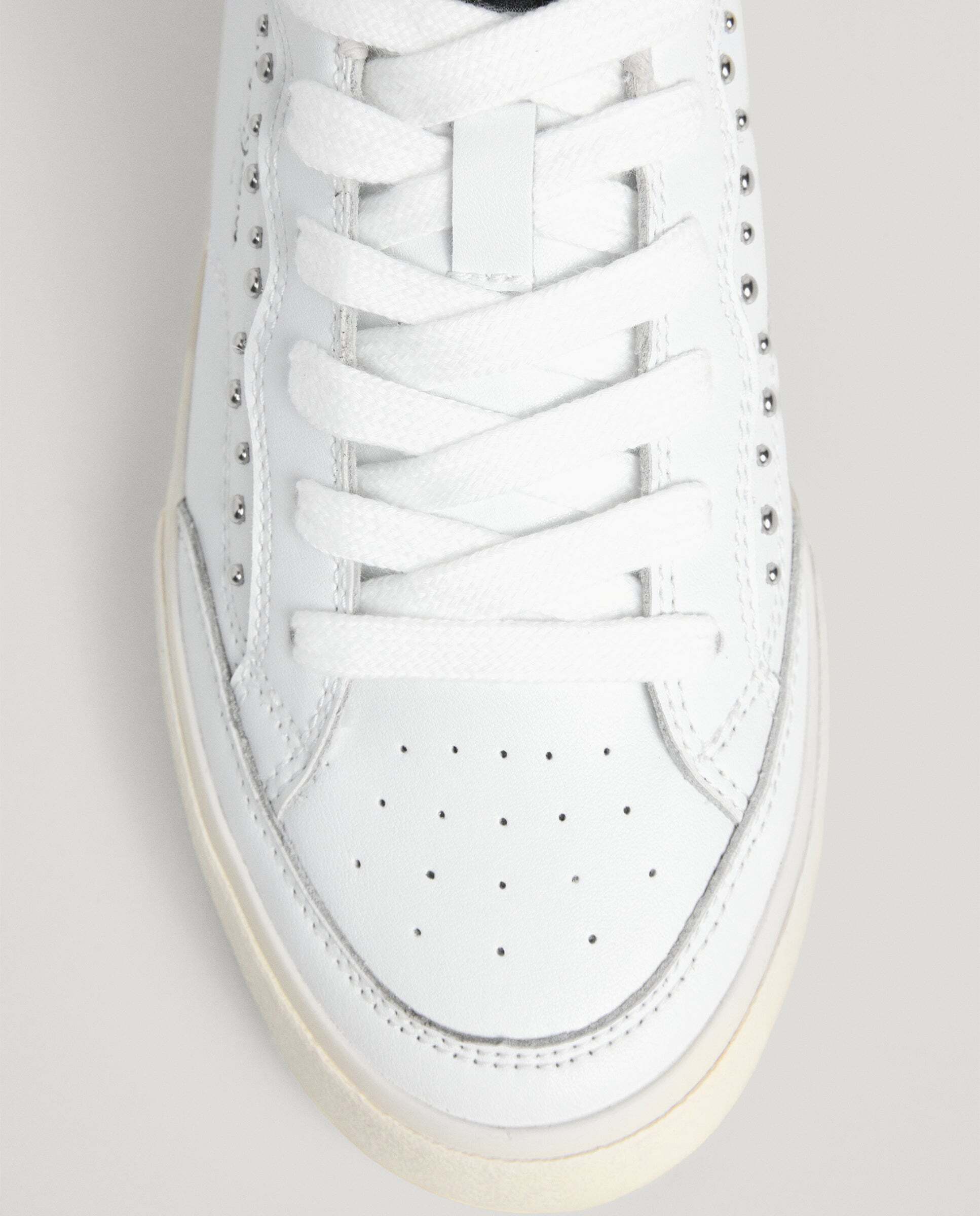 Zapatillas de mujer combinadas de piel con tachuelas - Pepe Jeans - Plata Plata-5