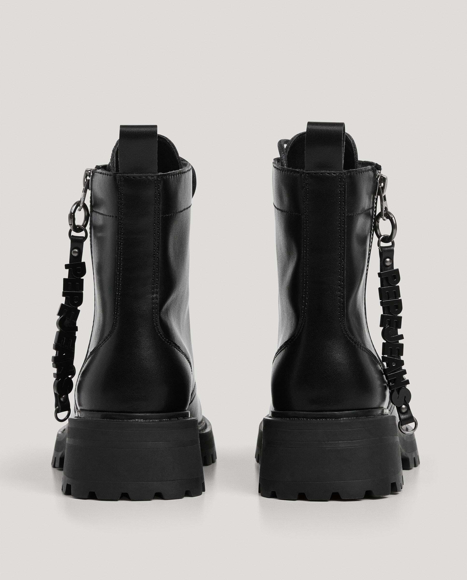 Botas de mujer con cremallera lateral 100% piel - Pepe Jeans - Negro Negro-4