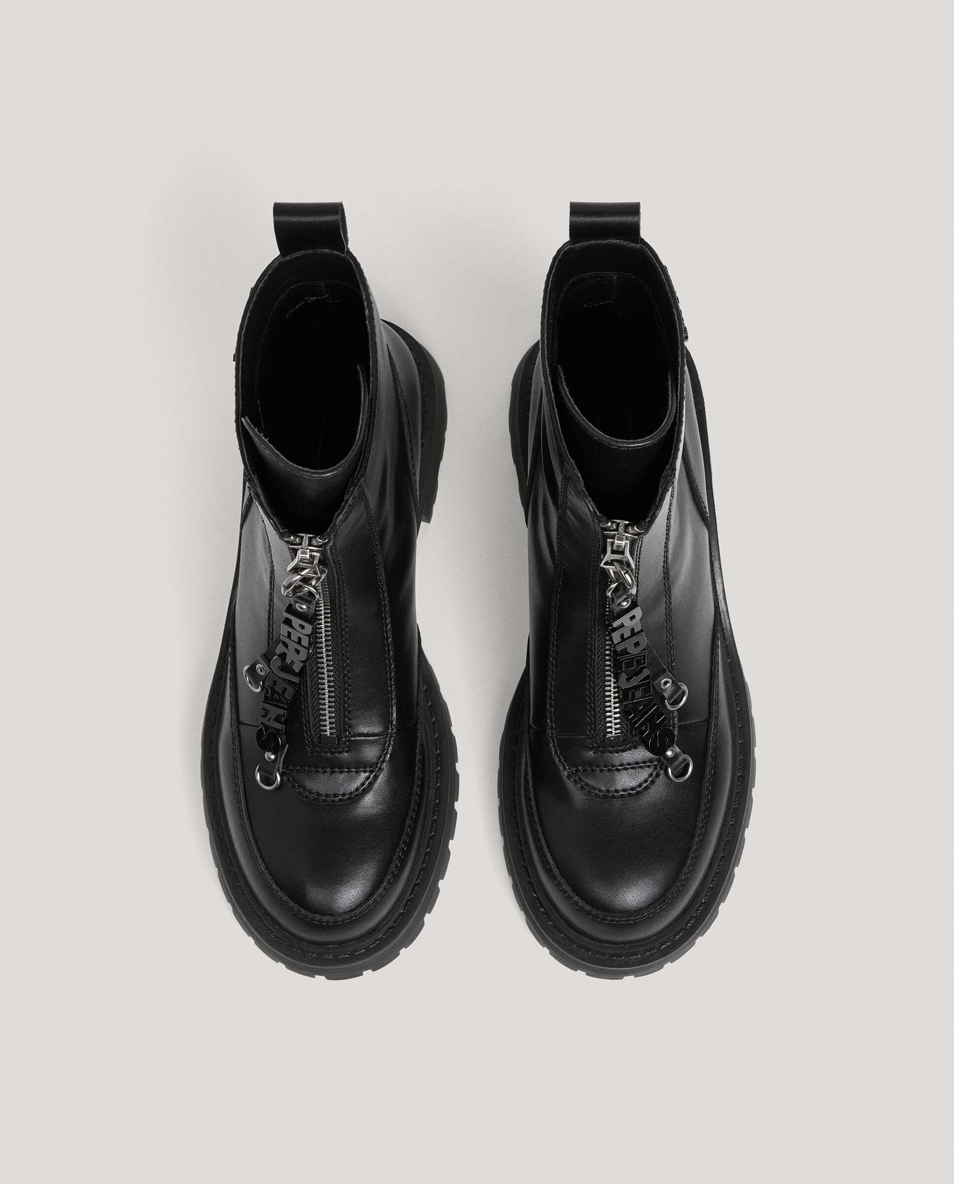 Botas de mujer con cremallera frontal 100% piel - Pepe Jeans - Negro Negro-3