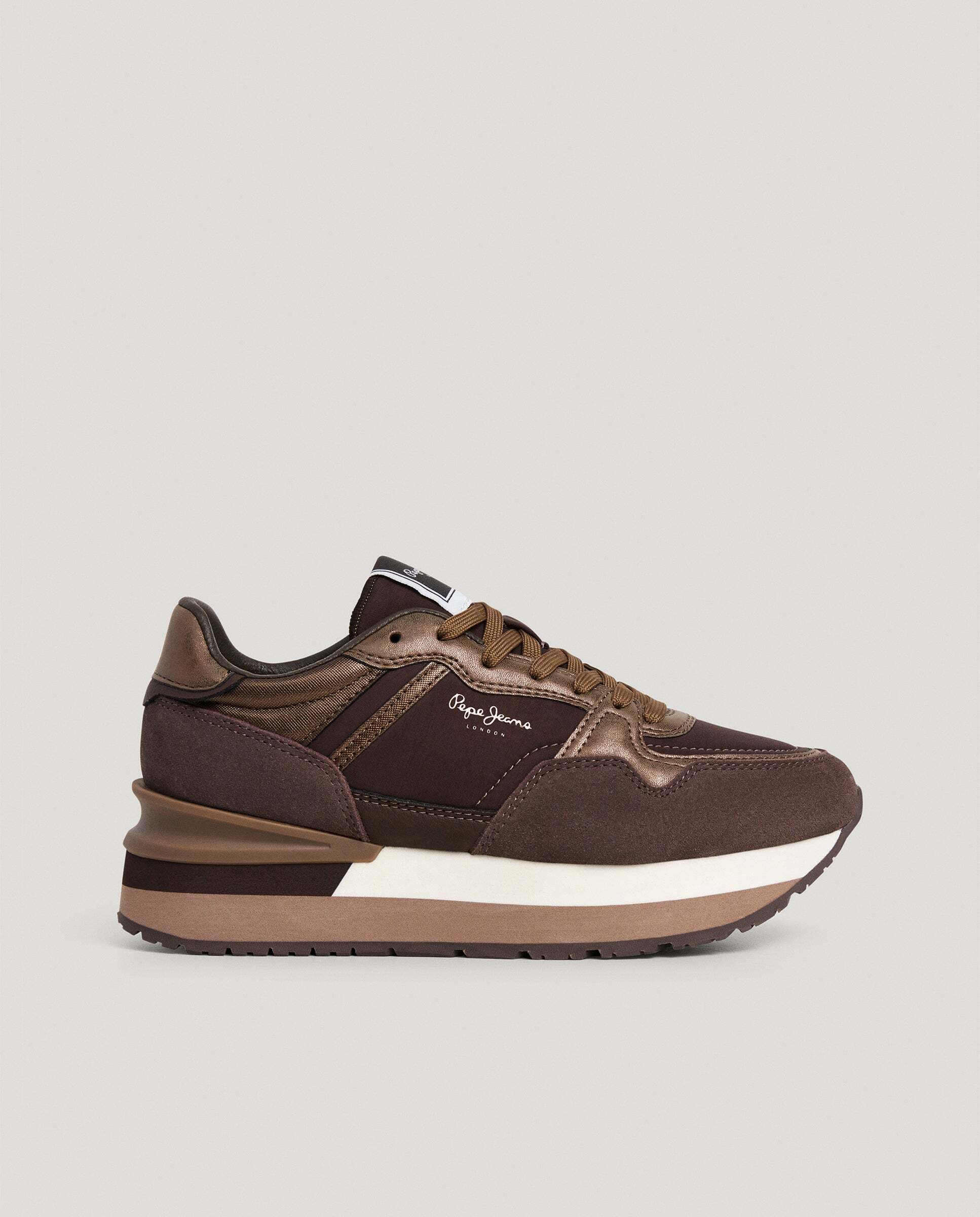 Nala - Pepe Jeans - zapatillas con detalles en ante - Marrón Marrón-1
