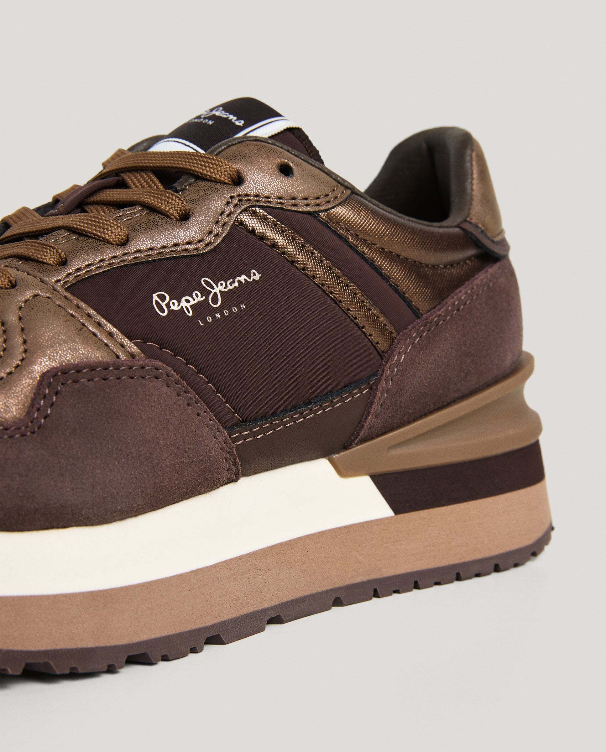 Nala - Pepe Jeans - zapatillas con detalles en ante - Marrón Marrón-5