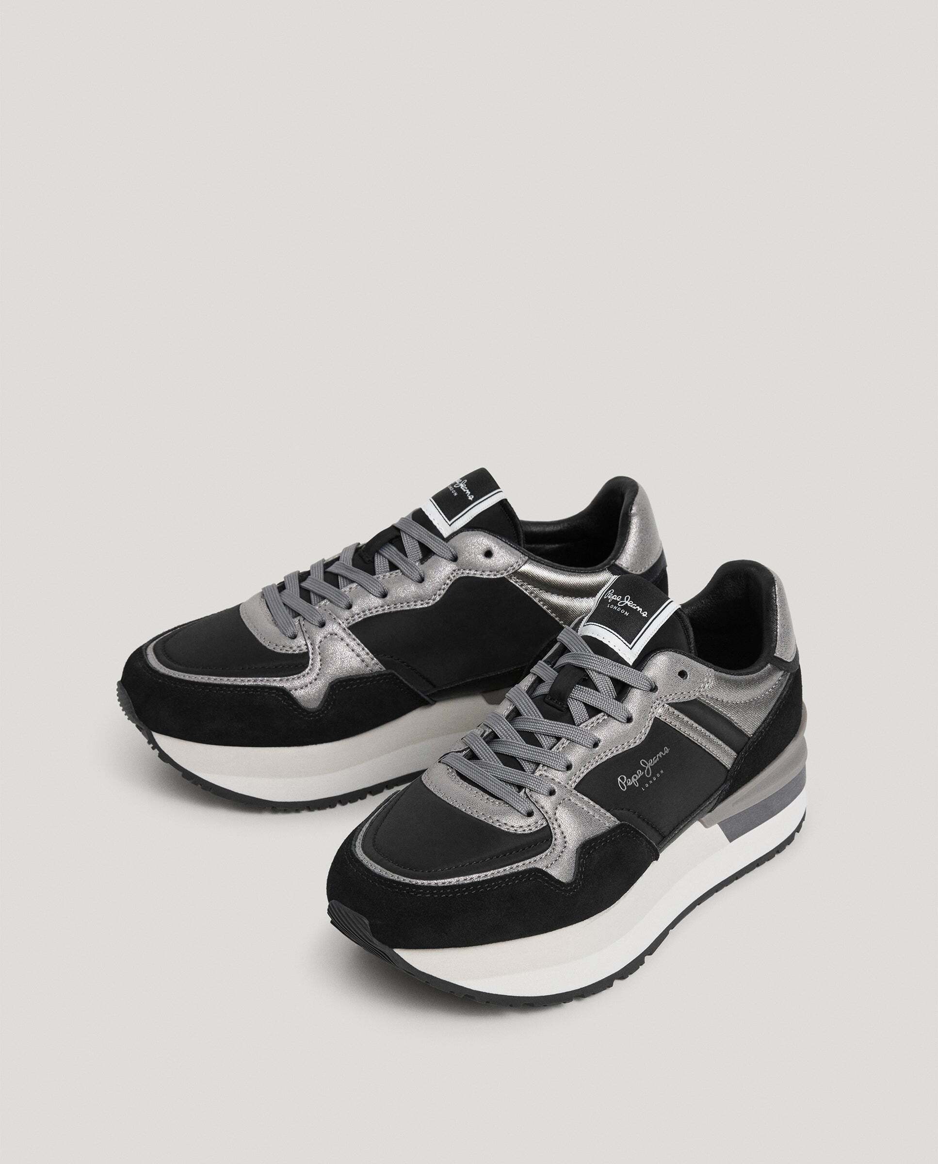 Nala - Pepe Jeans - zapatillas con detalles en ante - Negro Negro-2
