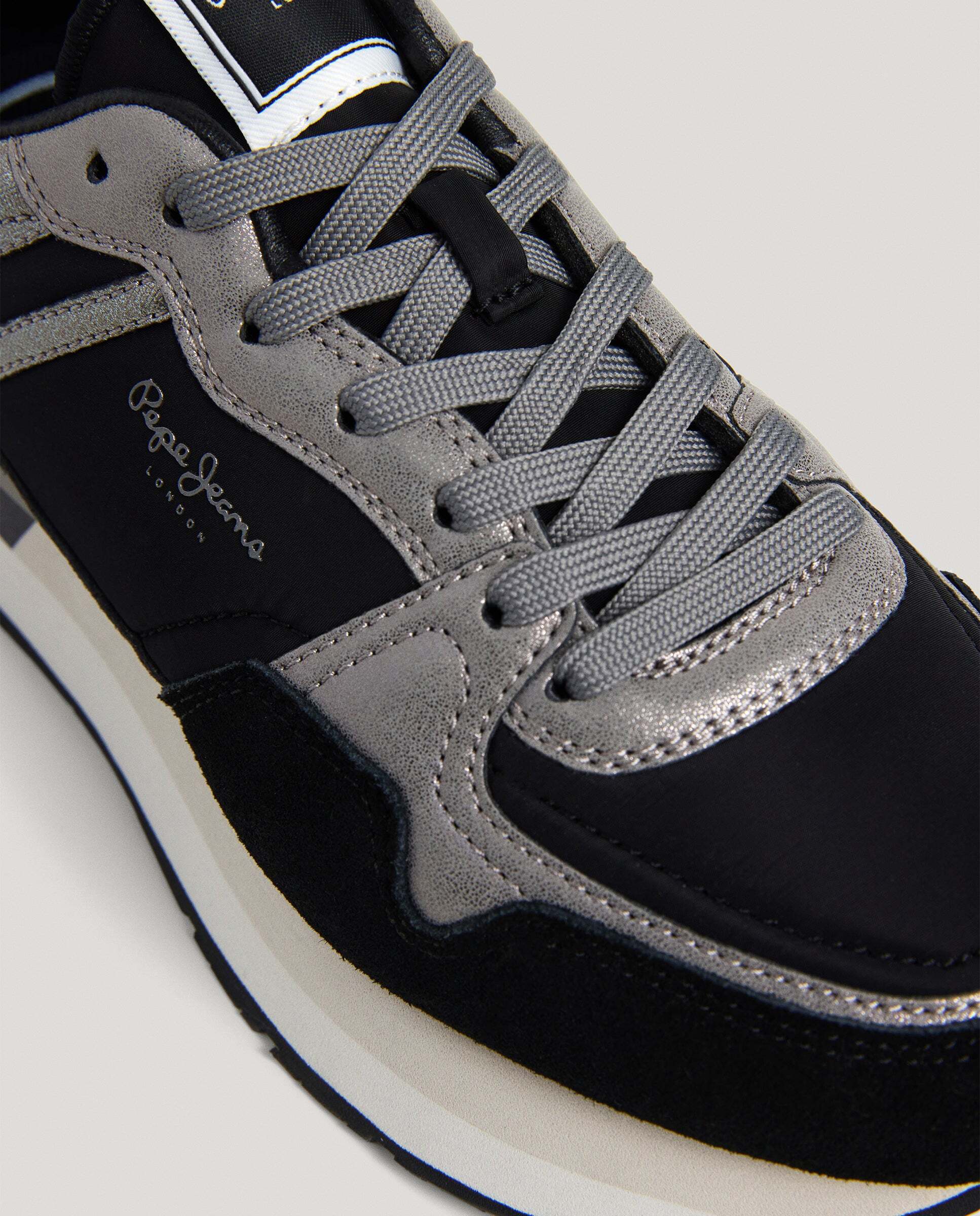 Nala - Pepe Jeans - zapatillas con detalles en ante - Negro Negro-5