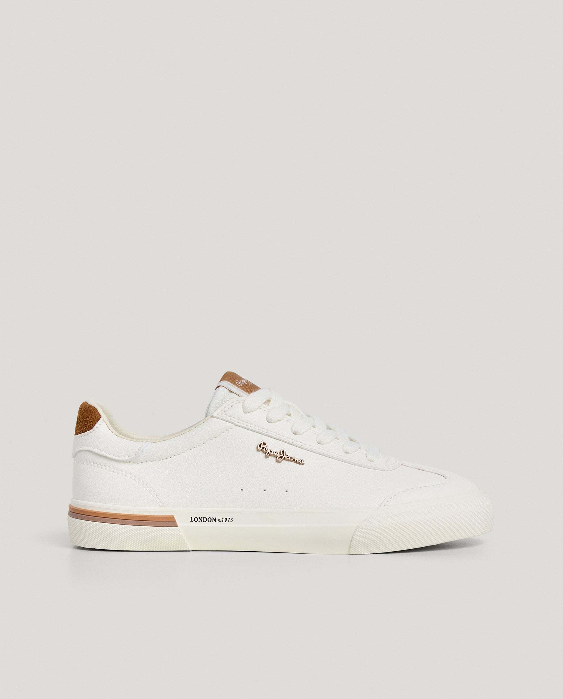 Zapatillas de mujer clásicas cierre cordones - Pepe Jeans - Blanco Blanco-1