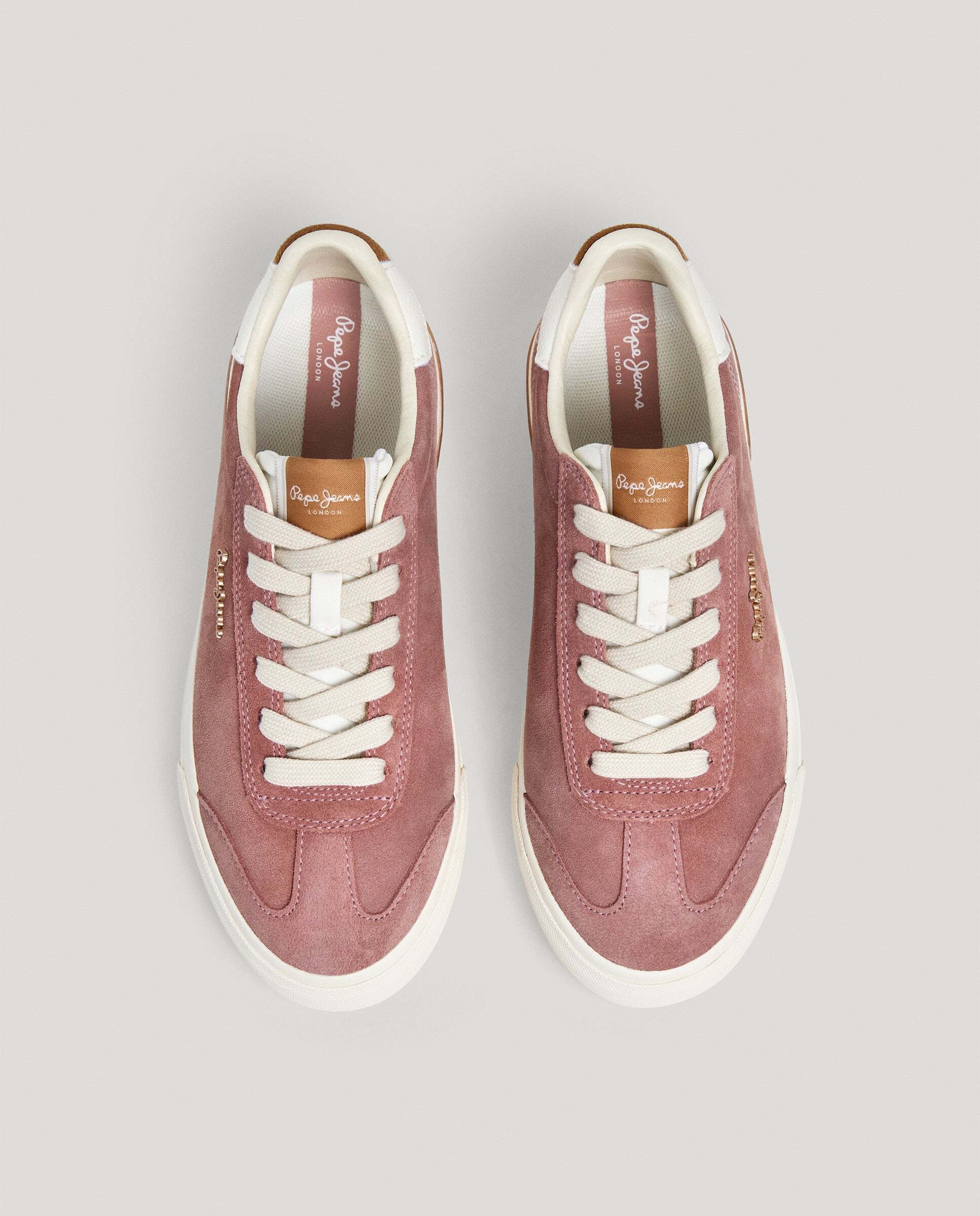 Zapatillas de mujer clásicas de ante - Pepe Jeans - Rosa Rosa-3
