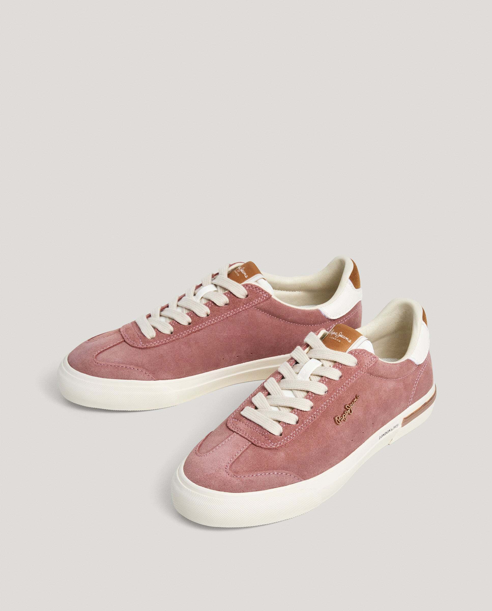 Zapatillas de mujer clásicas de ante - Pepe Jeans - Rosa Rosa-2