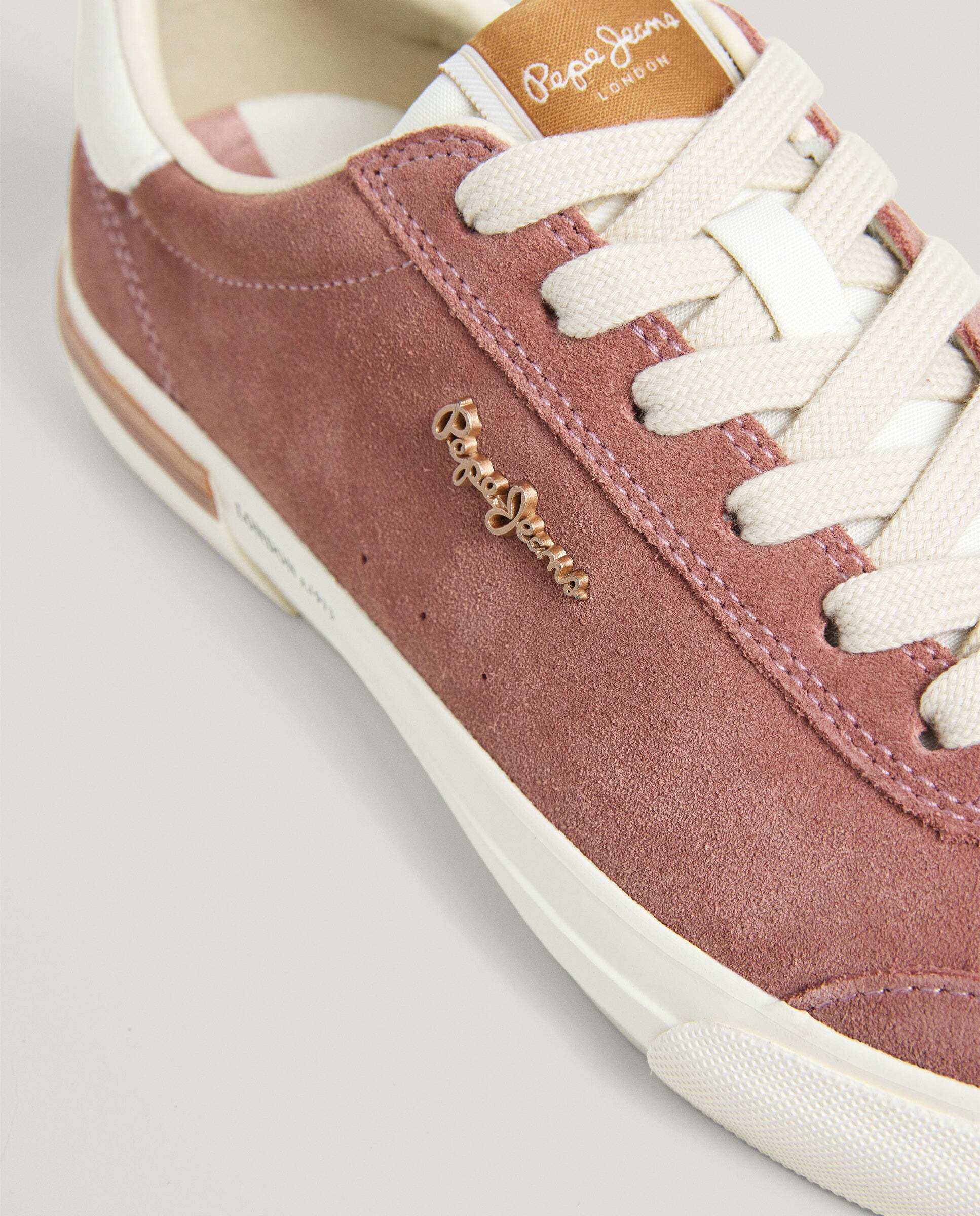 Zapatillas de mujer clásicas de ante - Pepe Jeans - Rosa Rosa-5