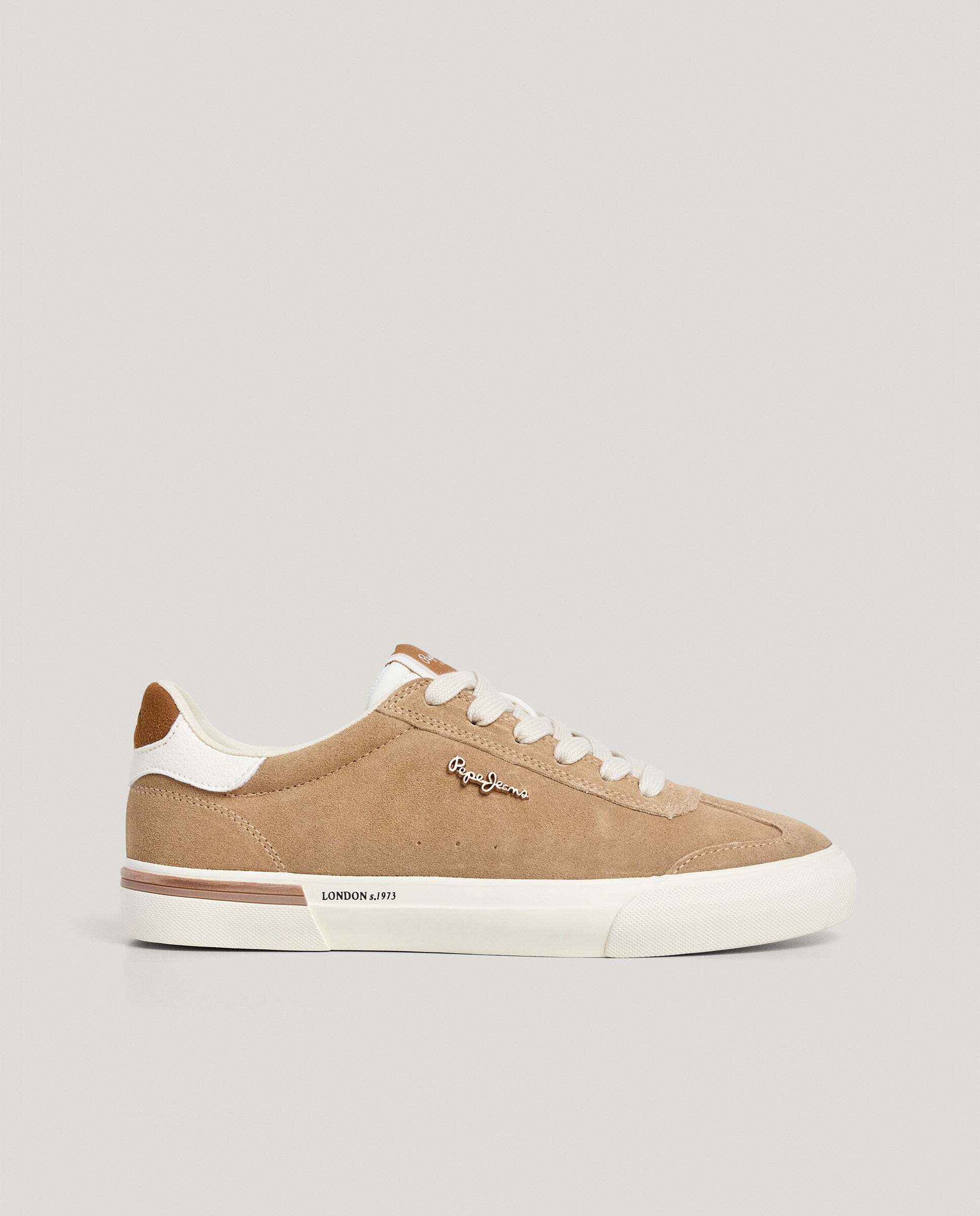 Zapatillas de mujer clásicas de ante - Pepe Jeans - Beige Beige-1