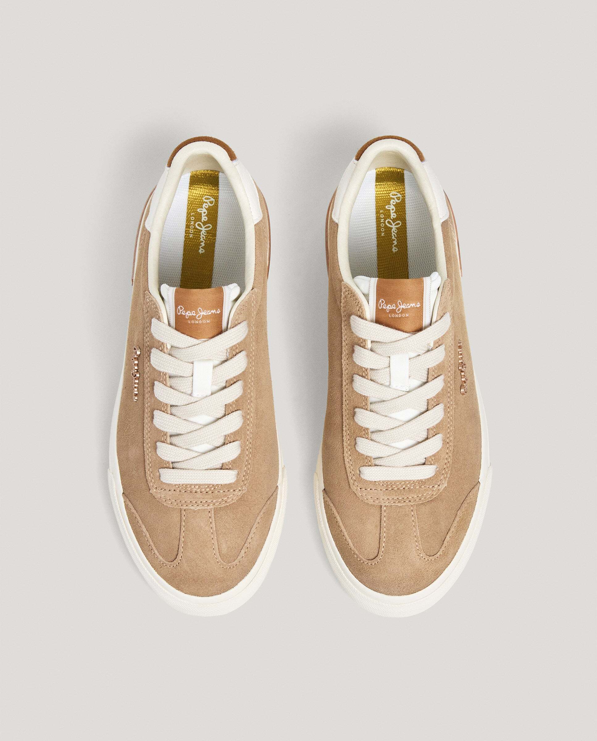 Zapatillas de mujer clásicas de ante - Pepe Jeans - Beige Beige-3