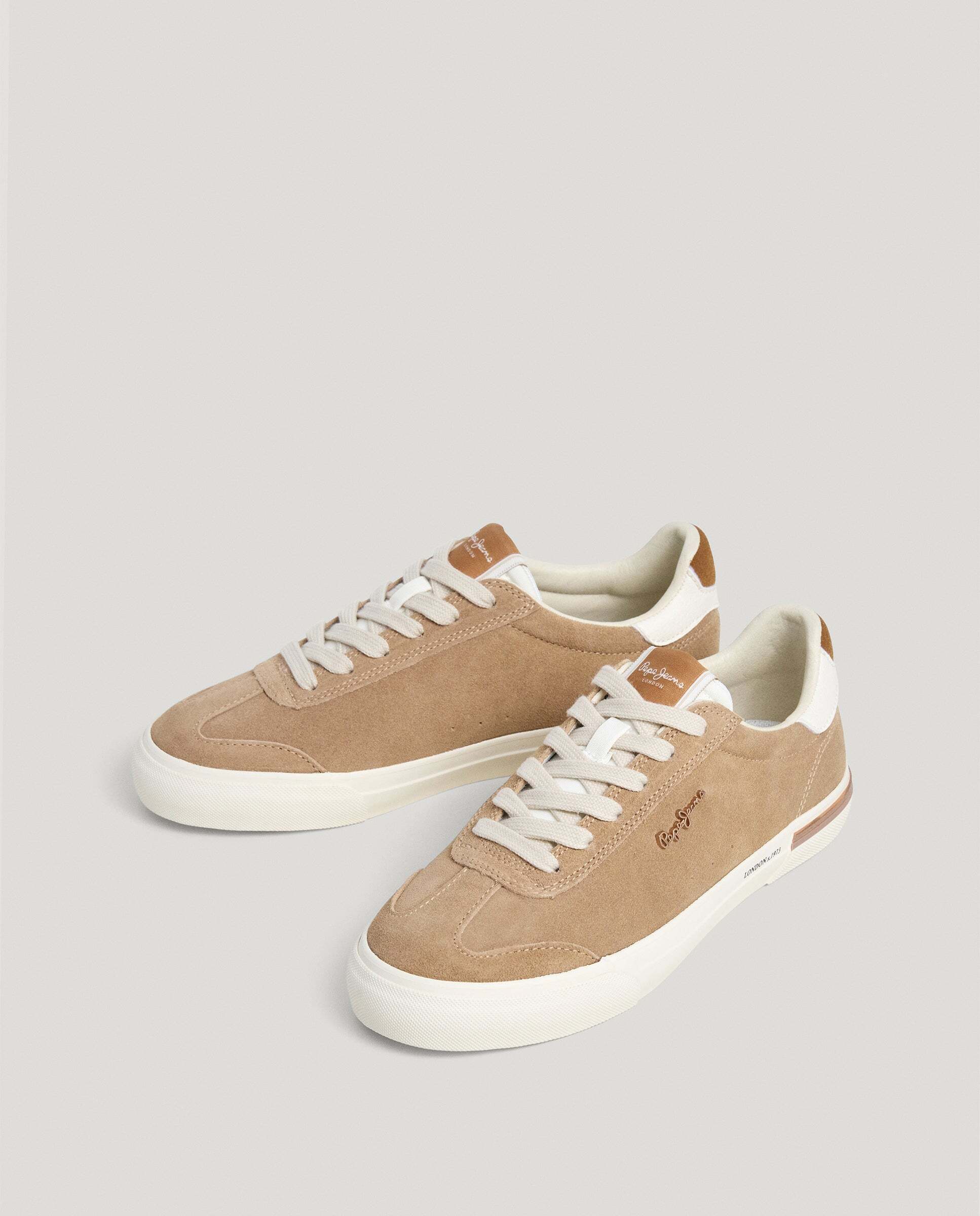 Zapatillas de mujer clásicas de ante - Pepe Jeans - Beige Beige-2