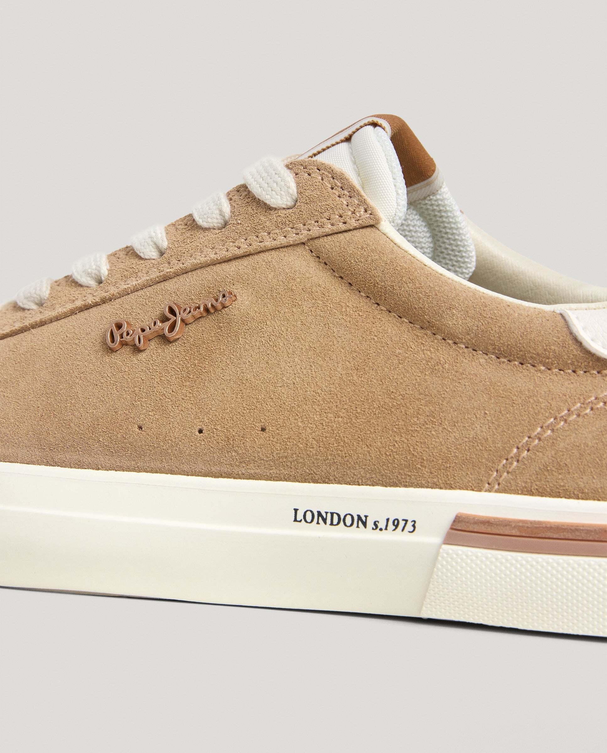 Zapatillas de mujer clásicas de ante - Pepe Jeans - Beige Beige-5