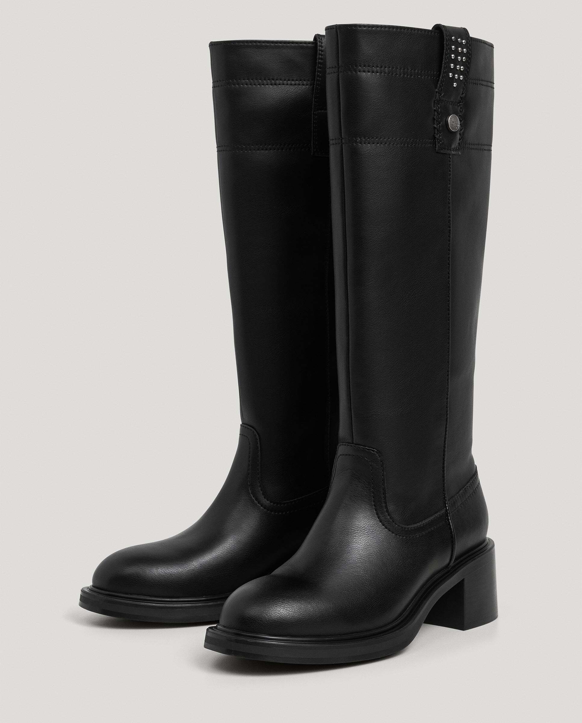 Botas de mujer de tacón 100% piel - Pepe Jeans - Negro Negro-3