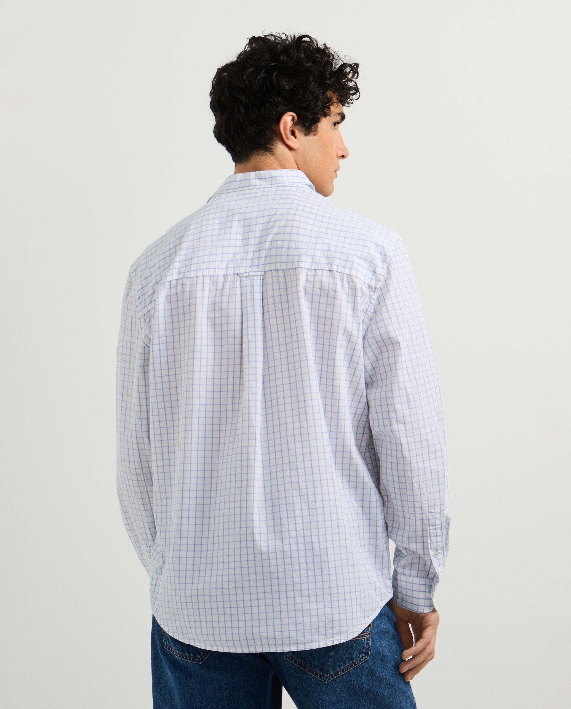 Camisa de hombre popelín cuadros fit casual - Pepe Jeans - Azul Azul-3
