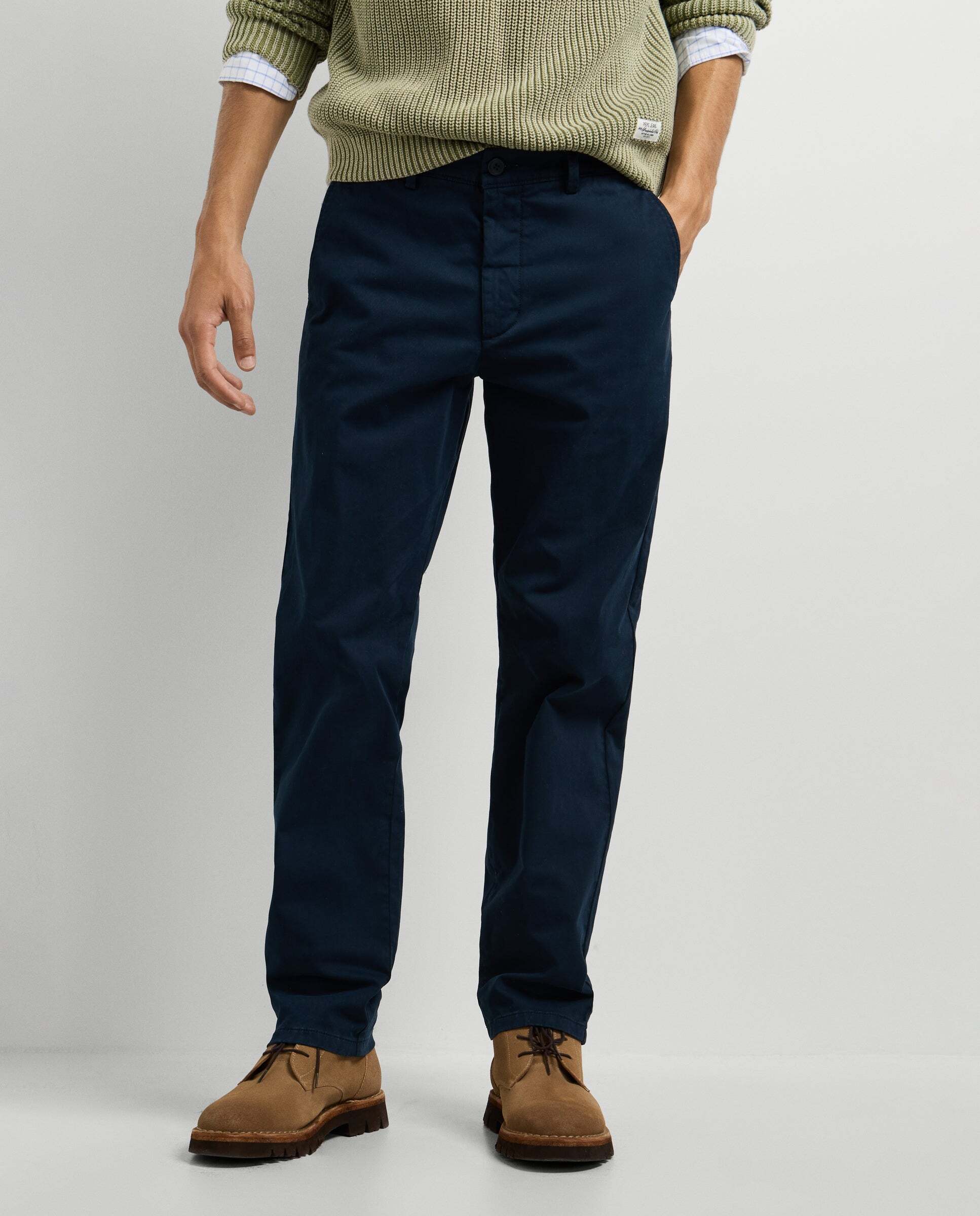 Pantalón de hombre chino sarga fit slim - Pepe Jeans - Azul Azul-1