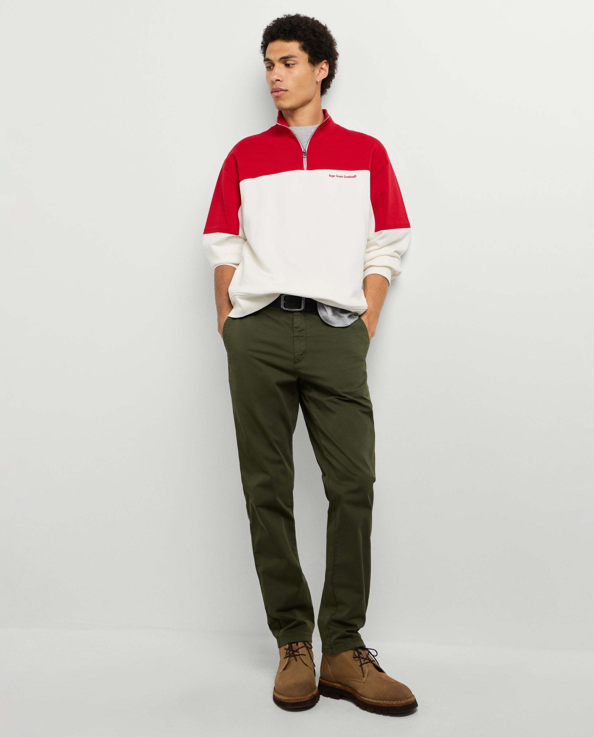 Pantalón de hombre chino sarga fit slim - Pepe Jeans - Verde Oliva Verde Oliva-2