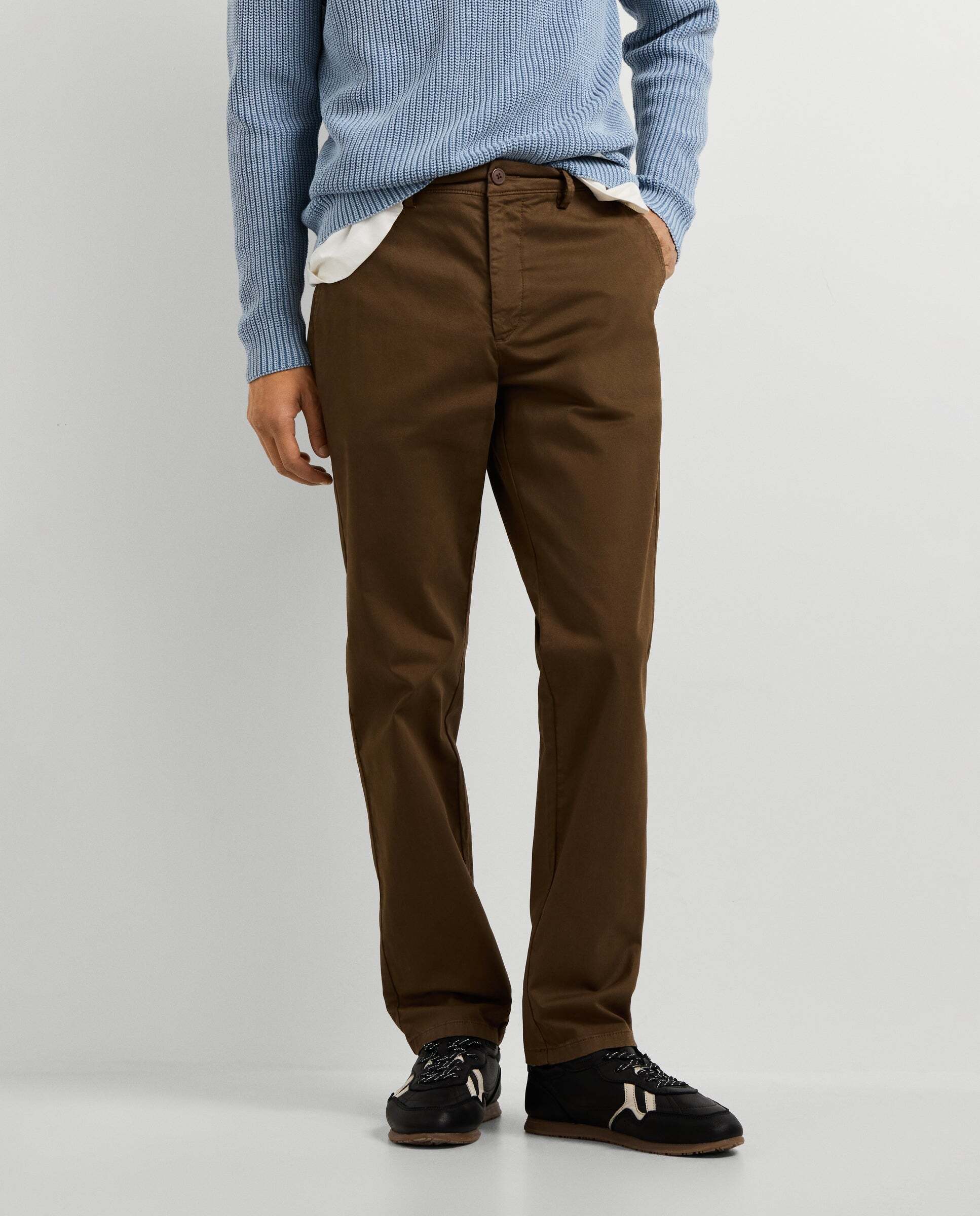 Pantalón de hombre chino sarga fit slim - Pepe Jeans - Marrón Marrón-1