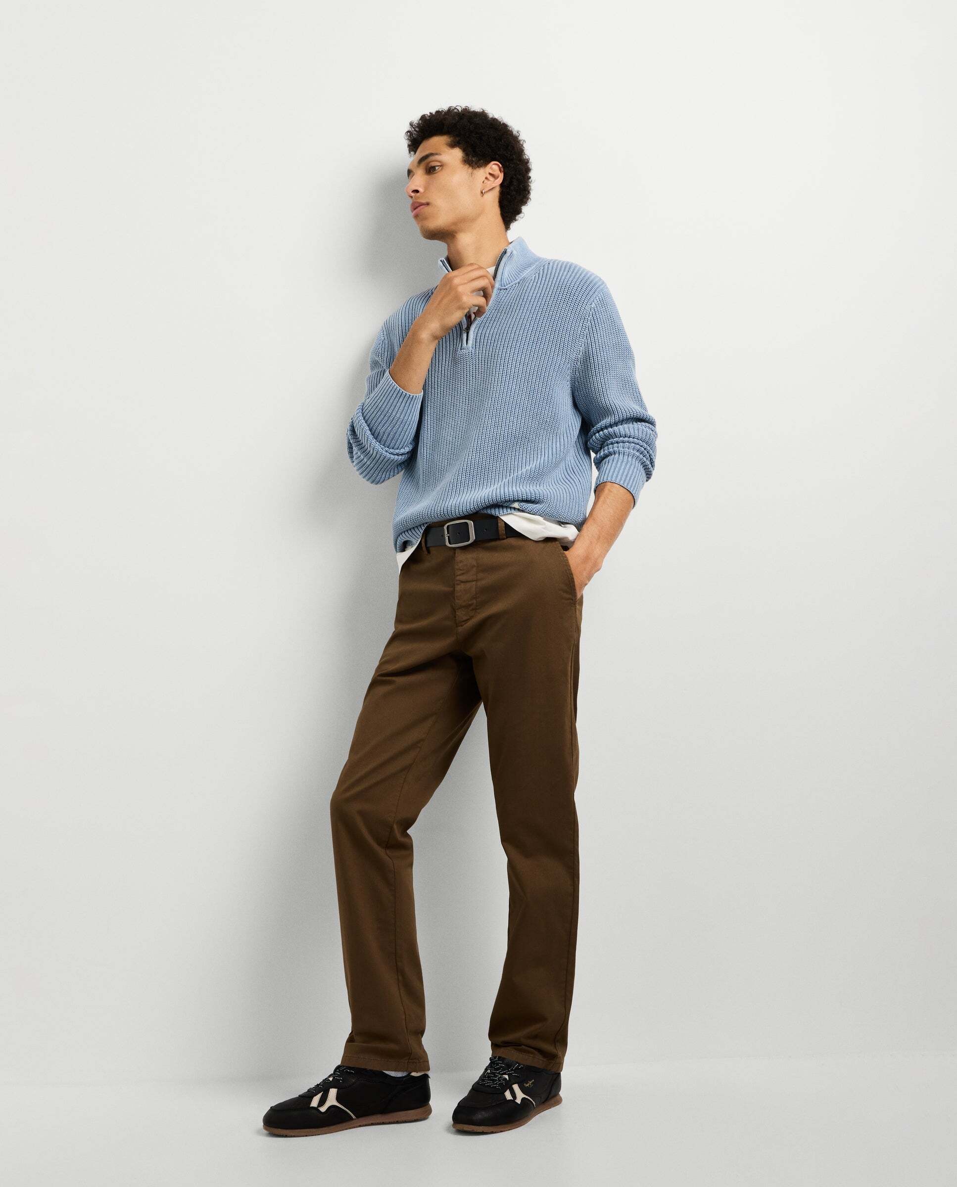 Pantalón de hombre chino sarga fit slim - Pepe Jeans - Marrón Marrón-2