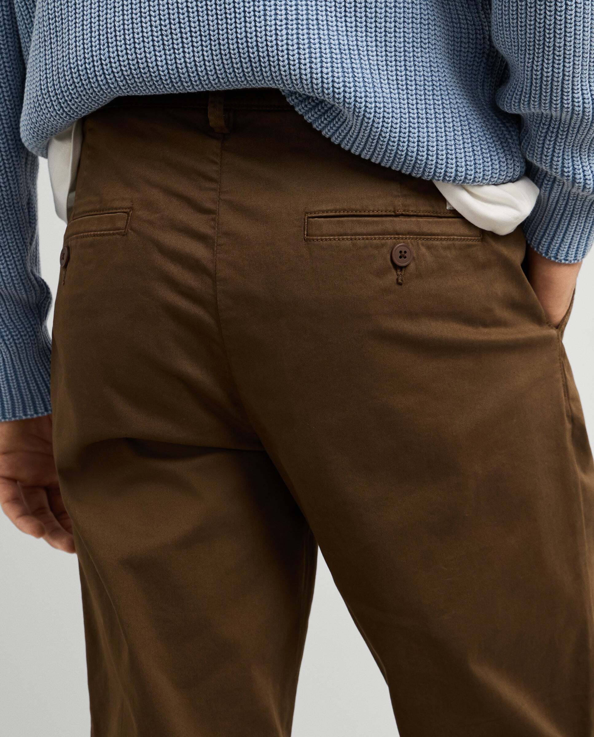 Pantalón de hombre chino sarga fit slim - Pepe Jeans - Marrón Marrón-4