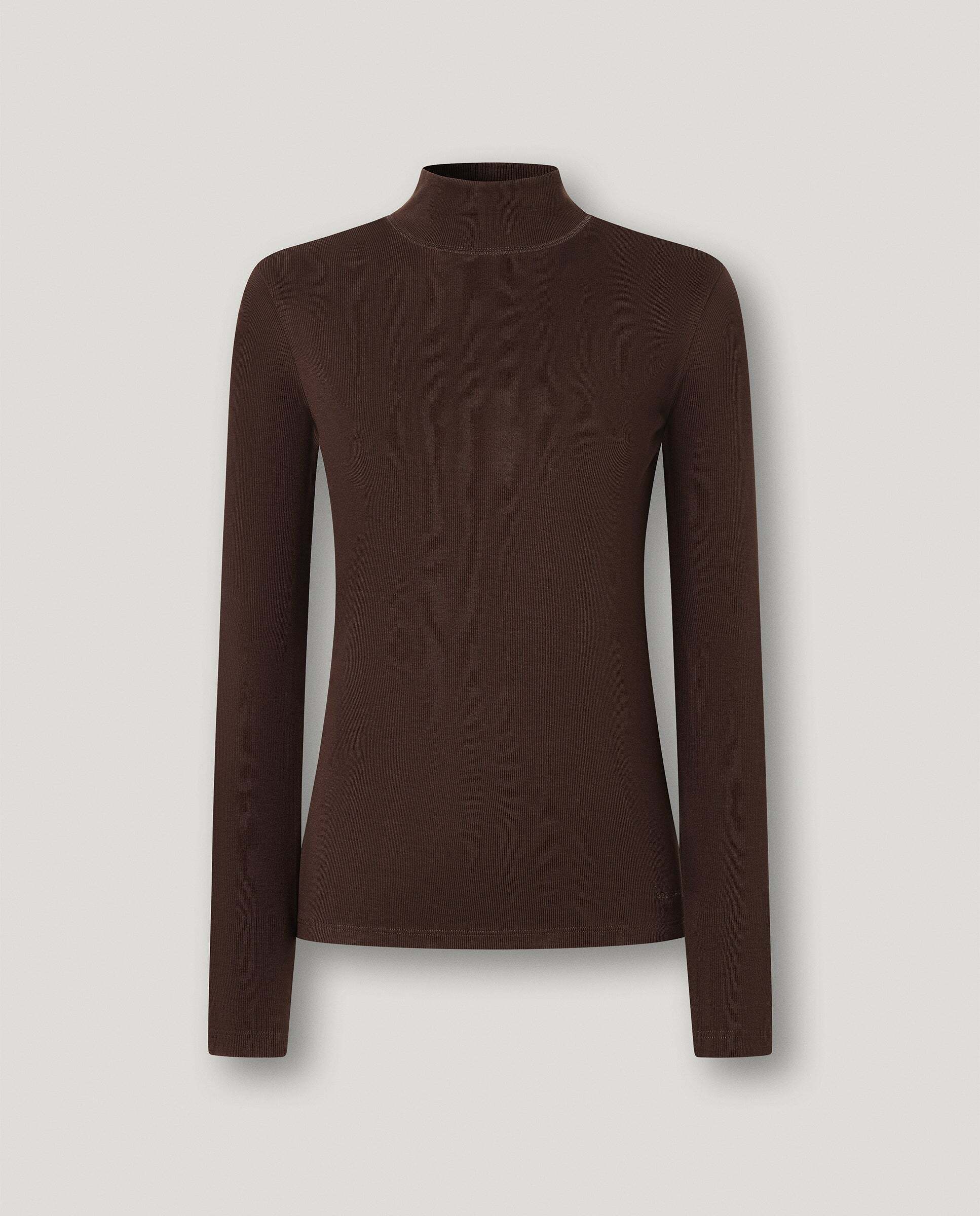 Camiseta de mujer canalé manga larga - Pepe Jeans - Marrón Marrón-6