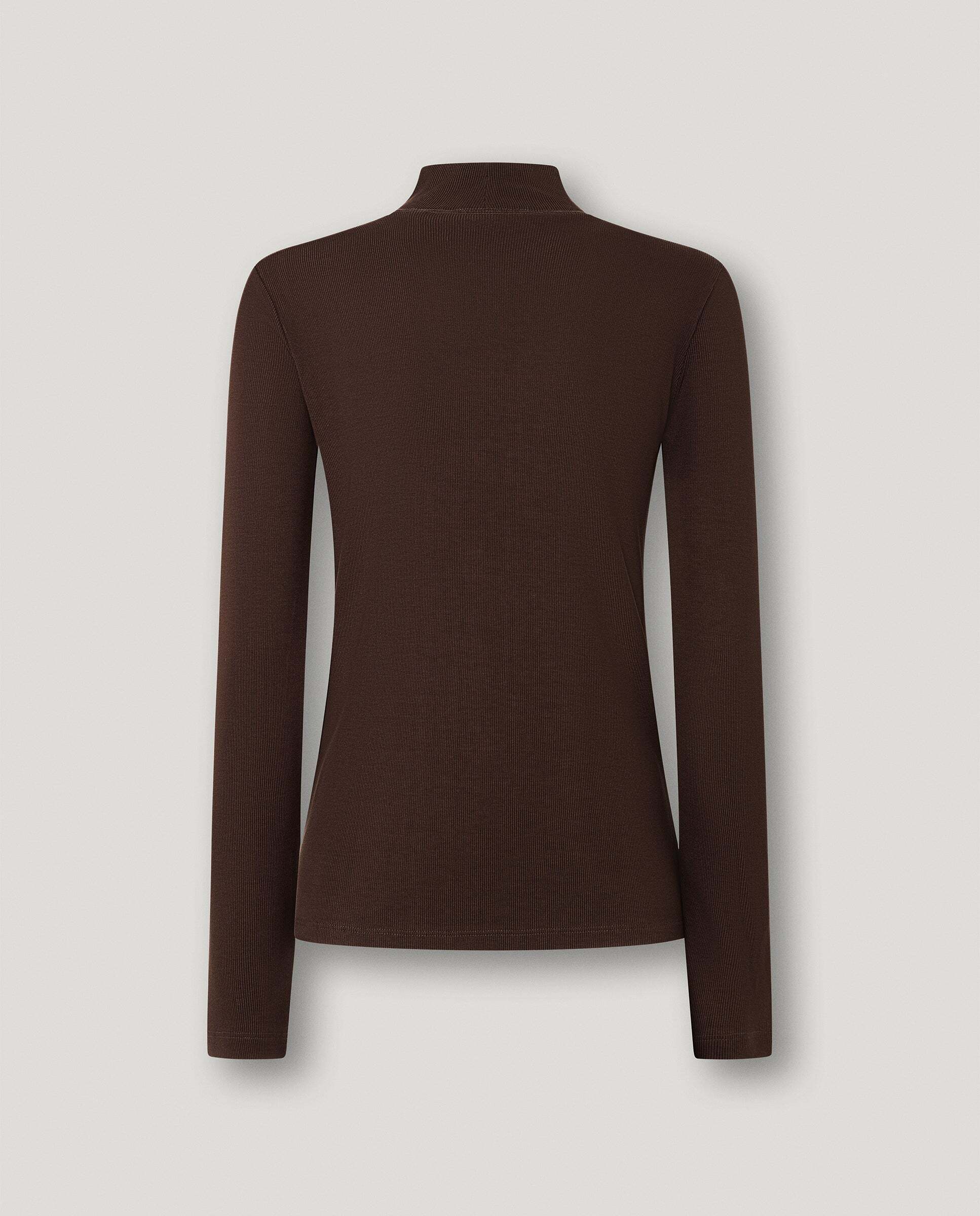 Camiseta de mujer canalé manga larga - Pepe Jeans - Marrón Marrón-5