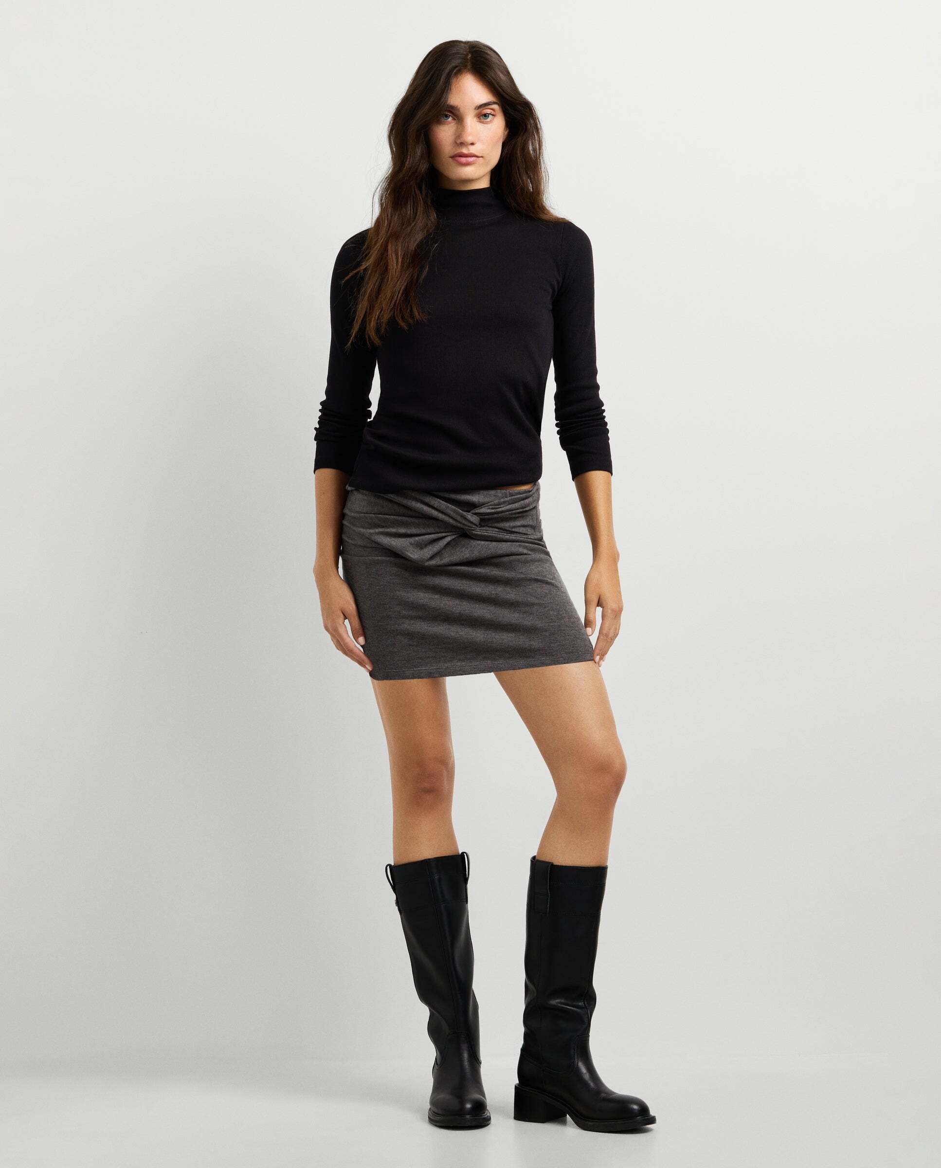 Camiseta de mujer canalé manga larga - Pepe Jeans - Negro Negro-2
