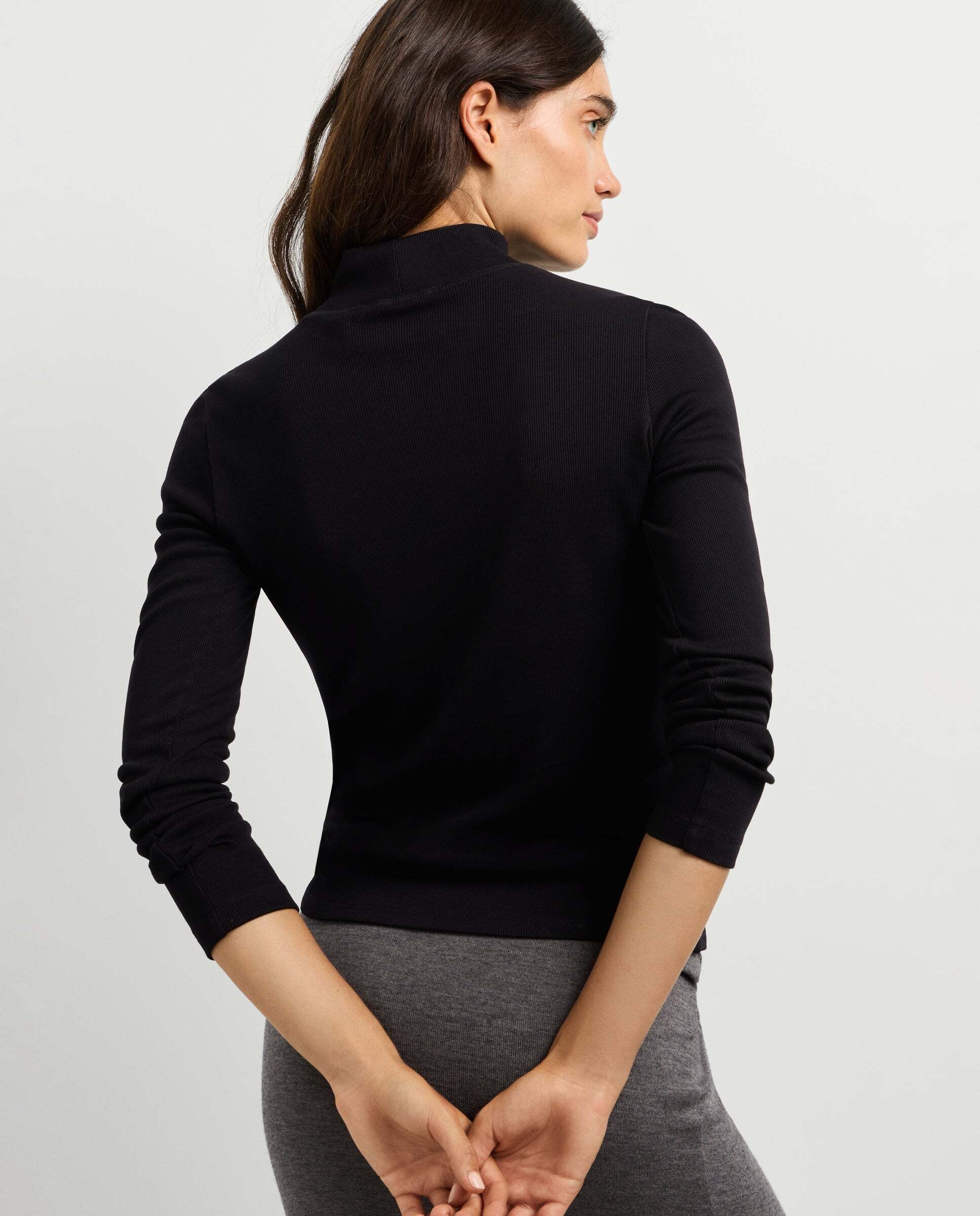 Camiseta de mujer canalé manga larga - Pepe Jeans - Negro Negro-3