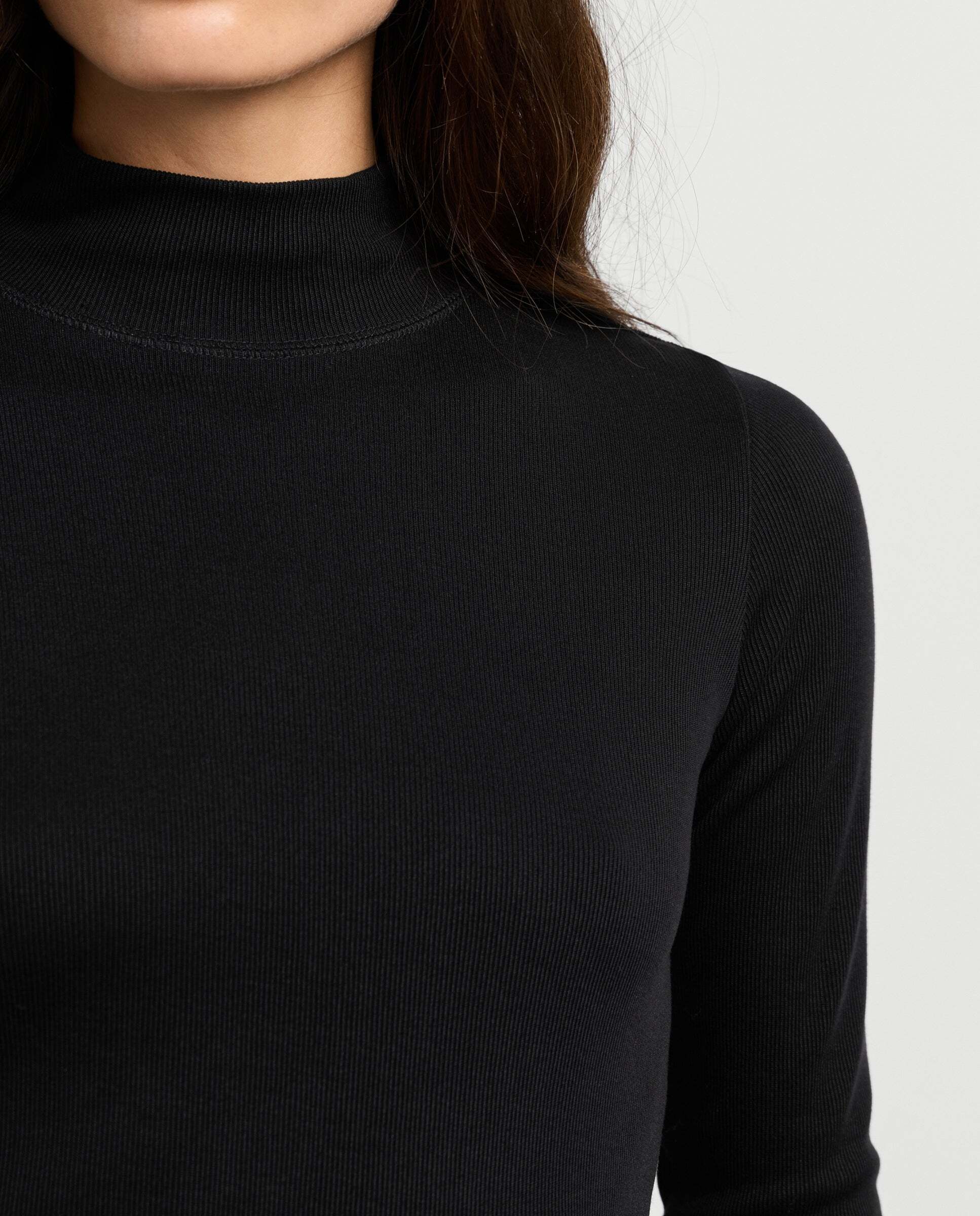 Camiseta de mujer canalé manga larga - Pepe Jeans - Negro Negro-4