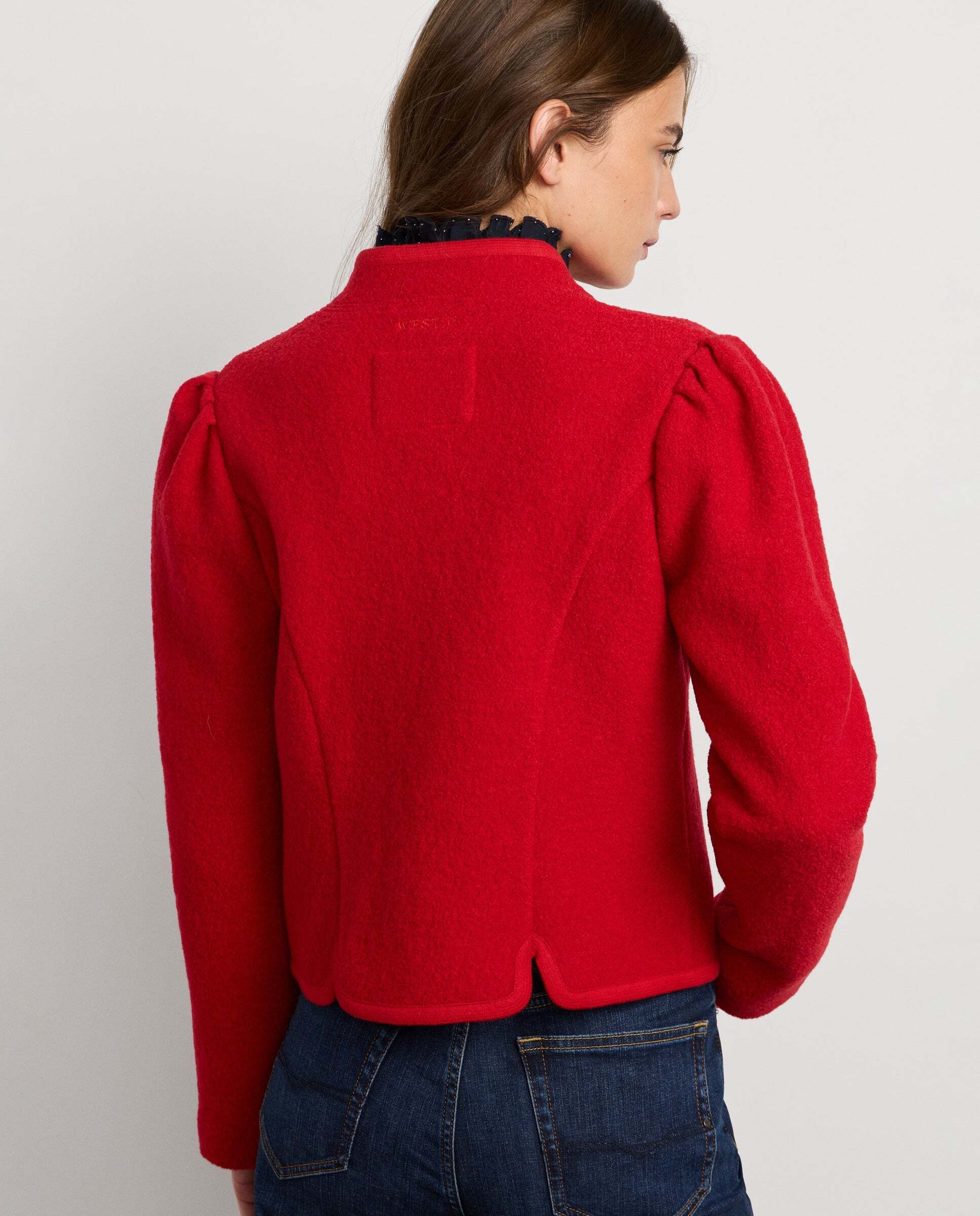 Chaqueta de mujer corta de lana - Pepe Jeans - Rojo Rojo-3