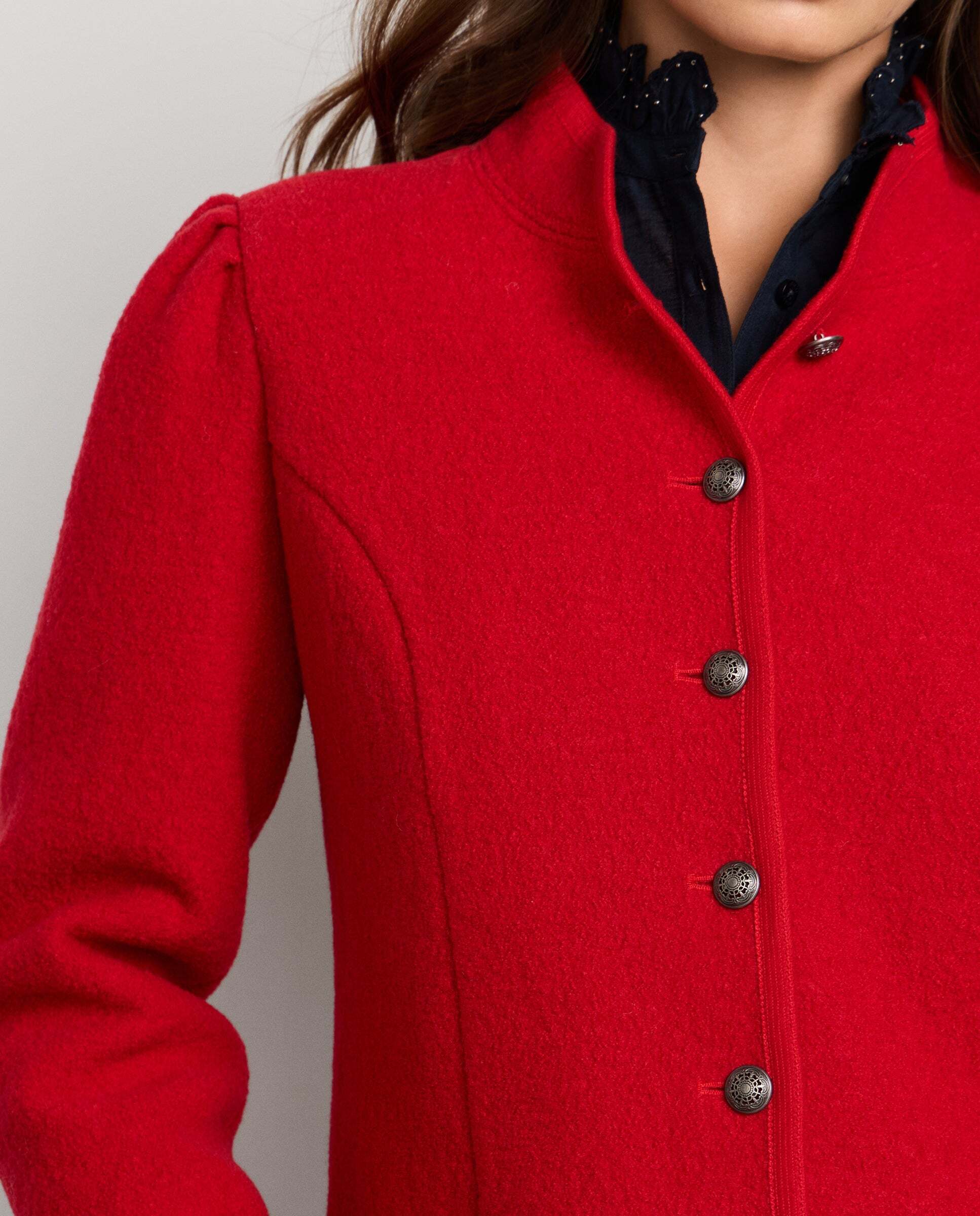 Chaqueta de mujer corta de lana - Pepe Jeans - Rojo Rojo-4