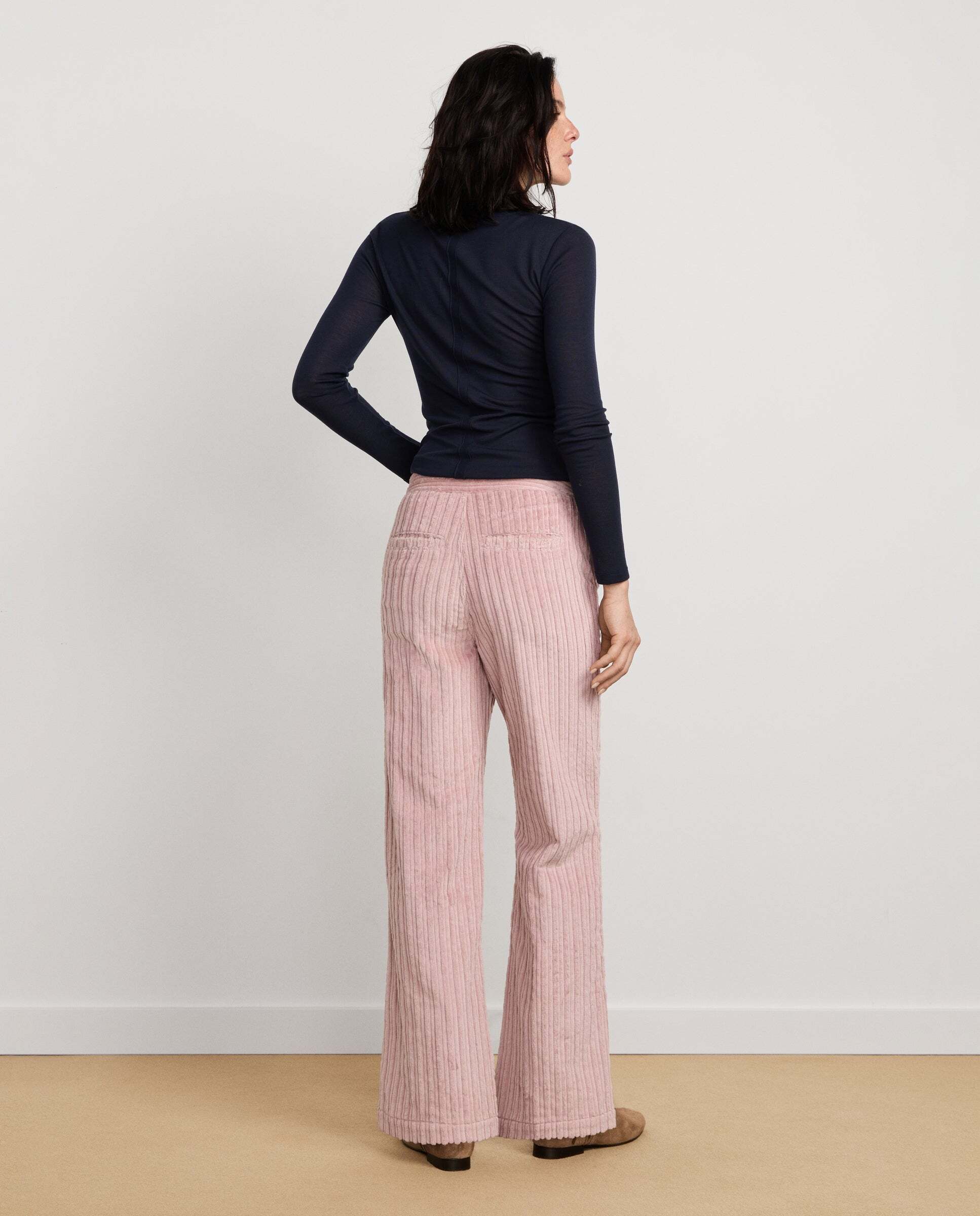Pantalón de mujer de pana fit recto - Pepe Jeans - Rosa claro Rosa claro-3