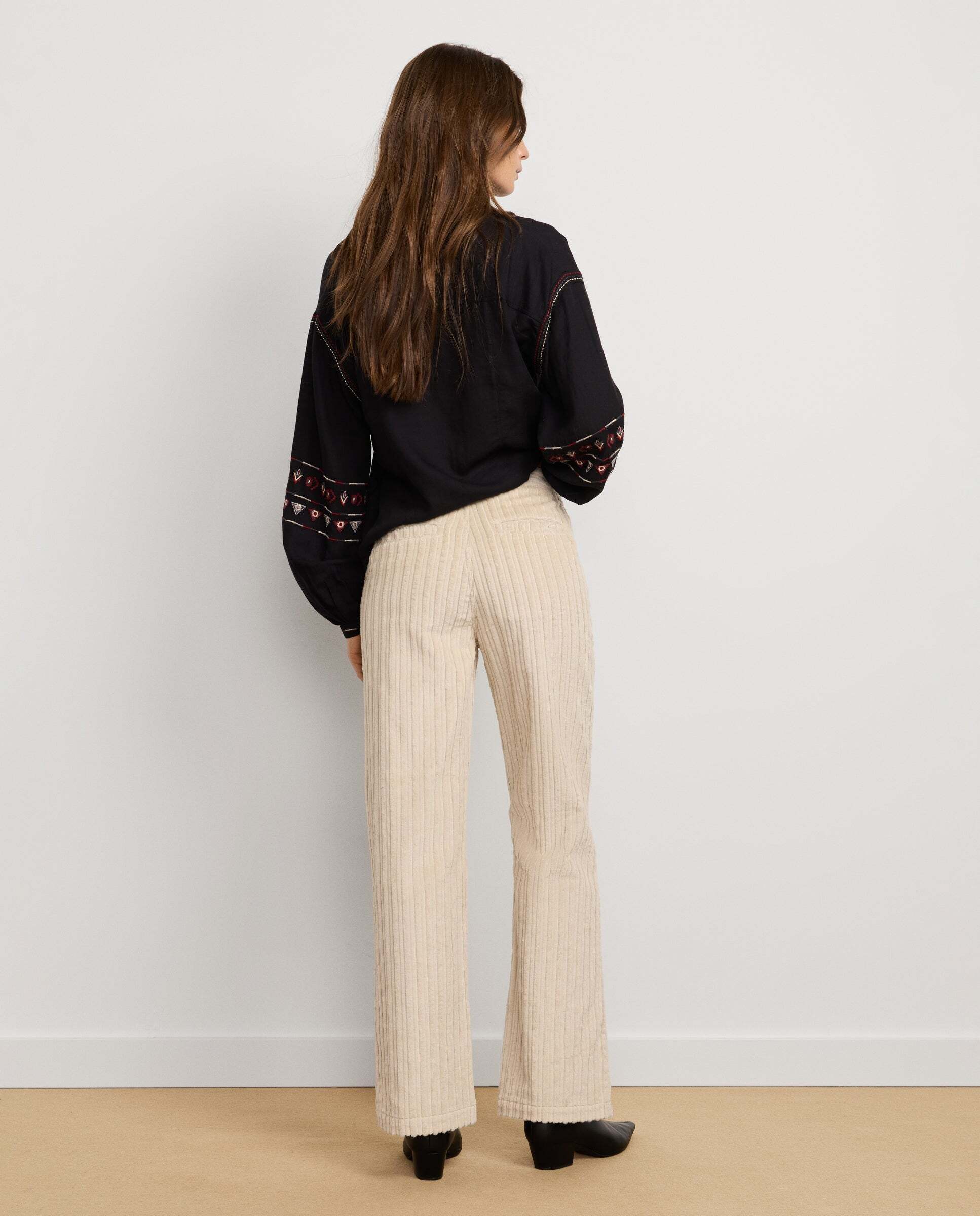 Pantalón de mujer de pana fit recto - Pepe Jeans - Blanco roto Blanco roto-3
