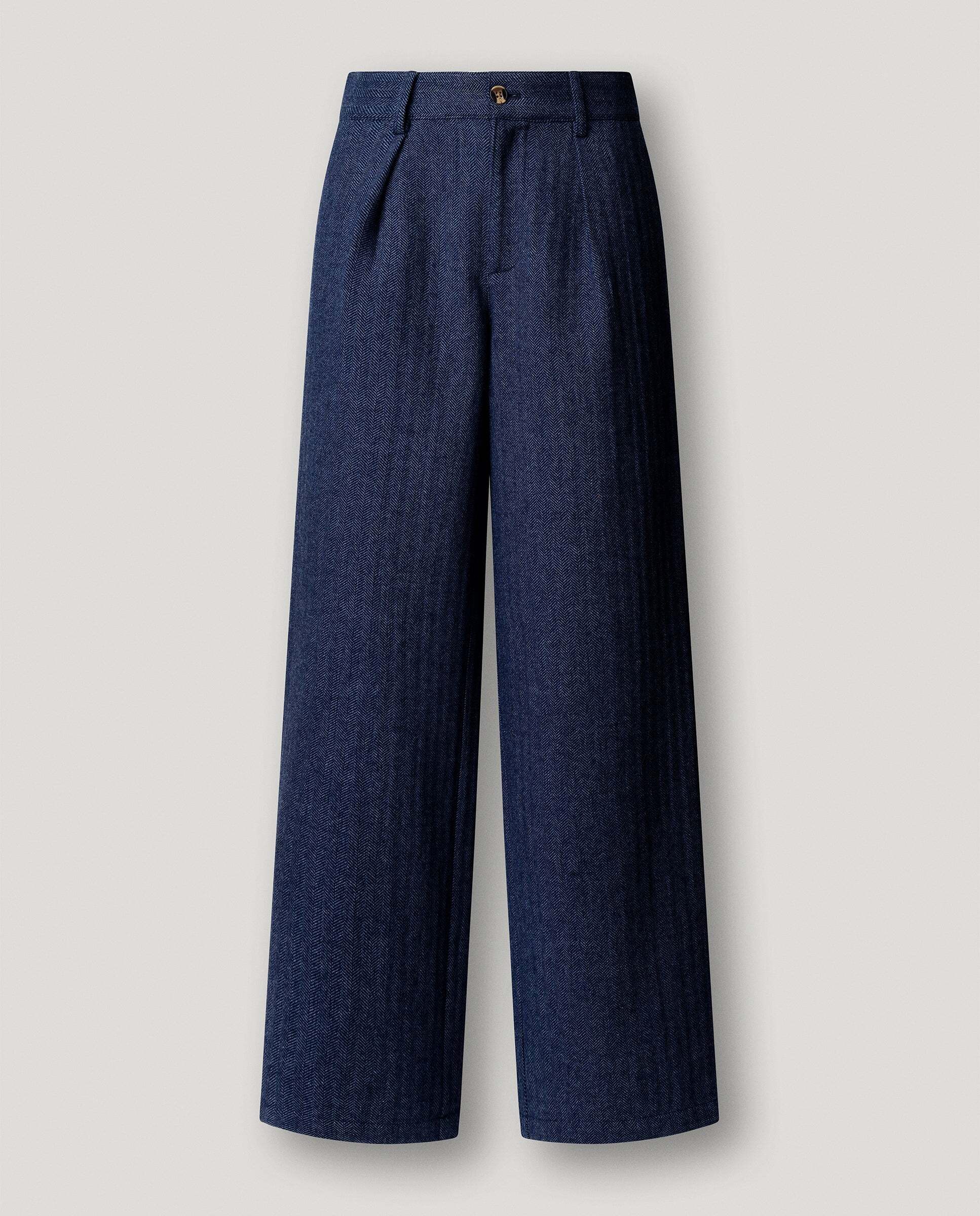 Pantalòn de mujer recto de lana - Pepe Jeans - Azul oscuro Azul oscuro-6