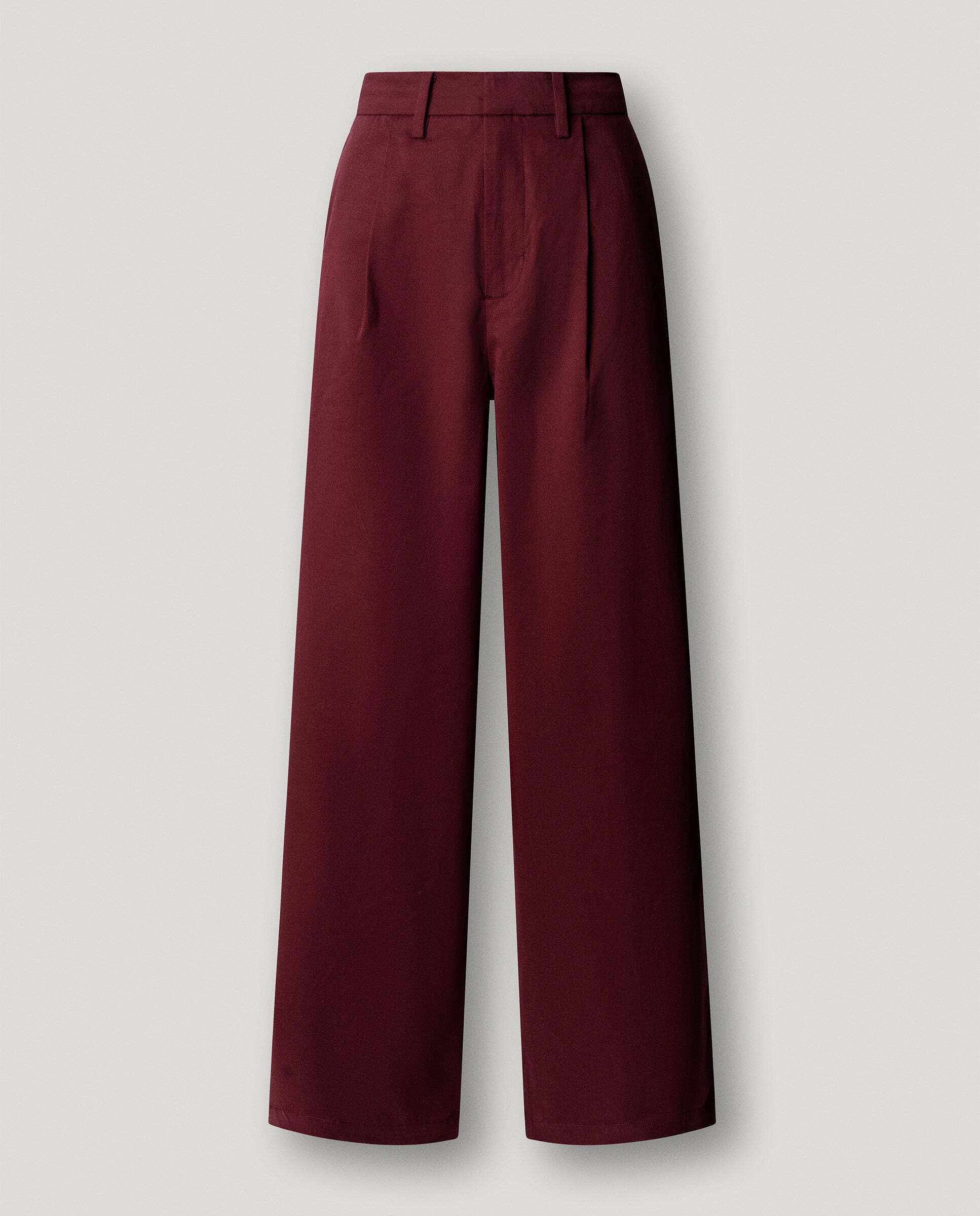 Pantalon de mujer recto con pliegues - Pepe Jeans - Burdeos Burdeos-6