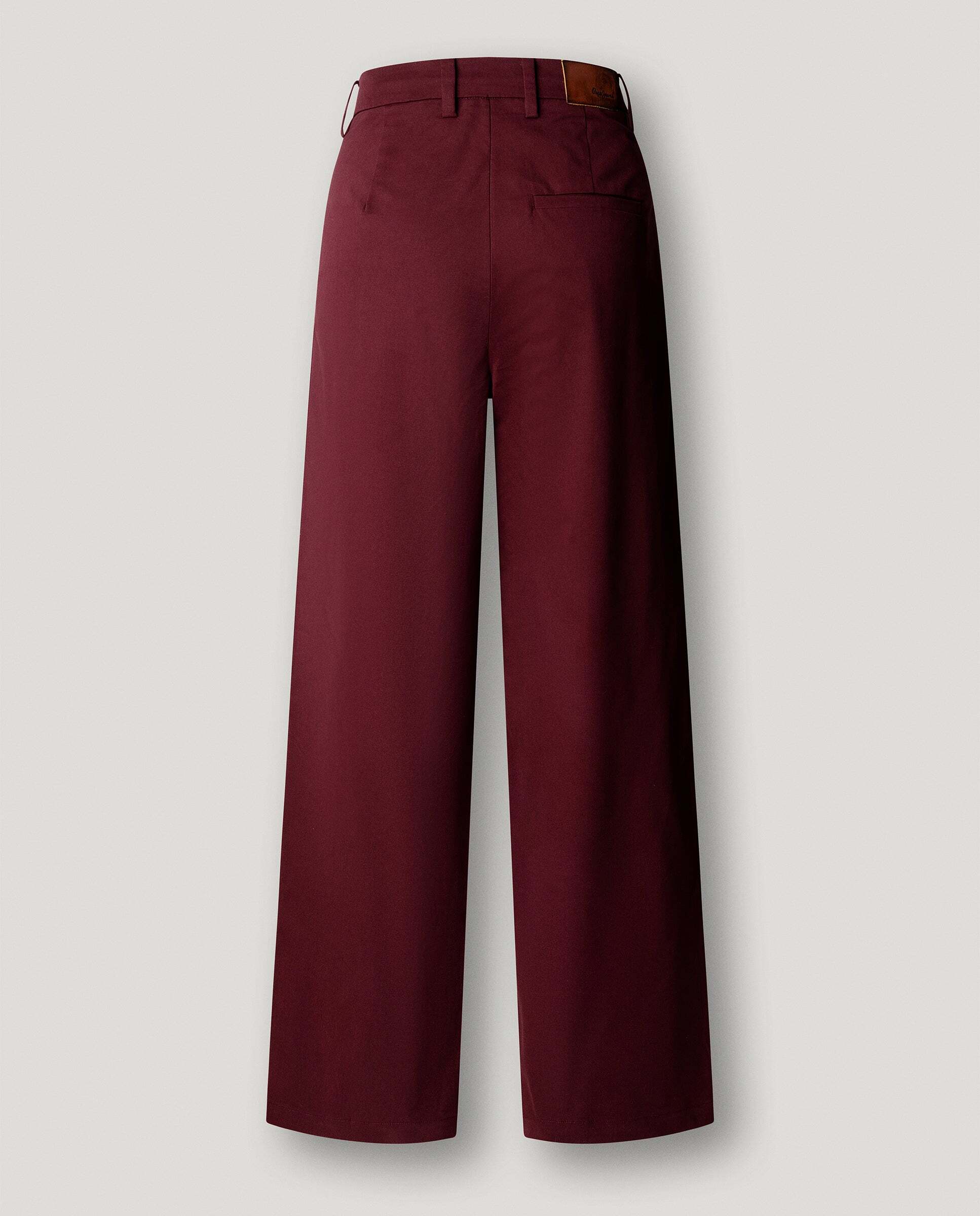 Pantalon de mujer recto con pliegues - Pepe Jeans - Burdeos Burdeos-5