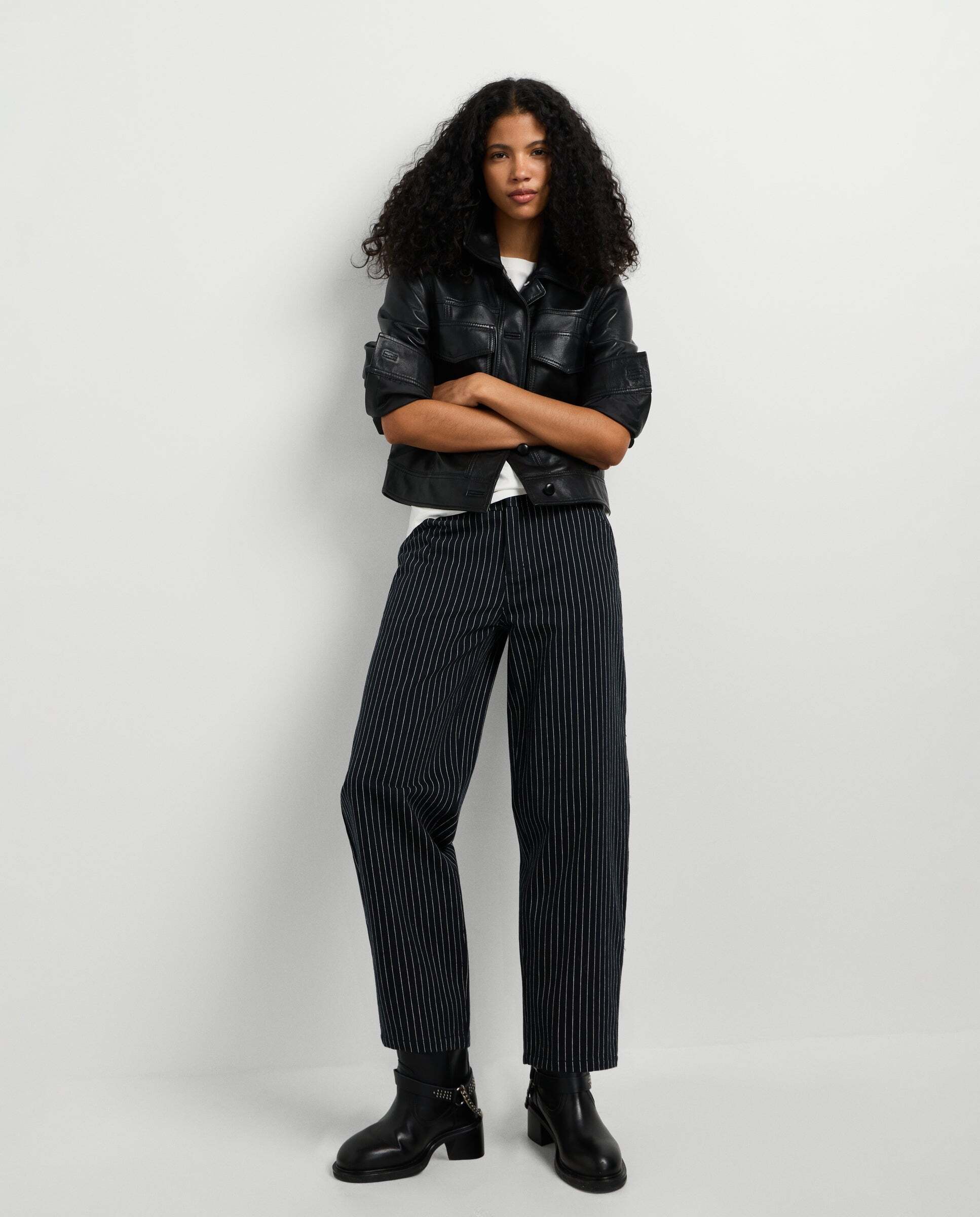 Pantalon de mujer recto raya diplomática - Pepe Jeans - Negro Negro-2