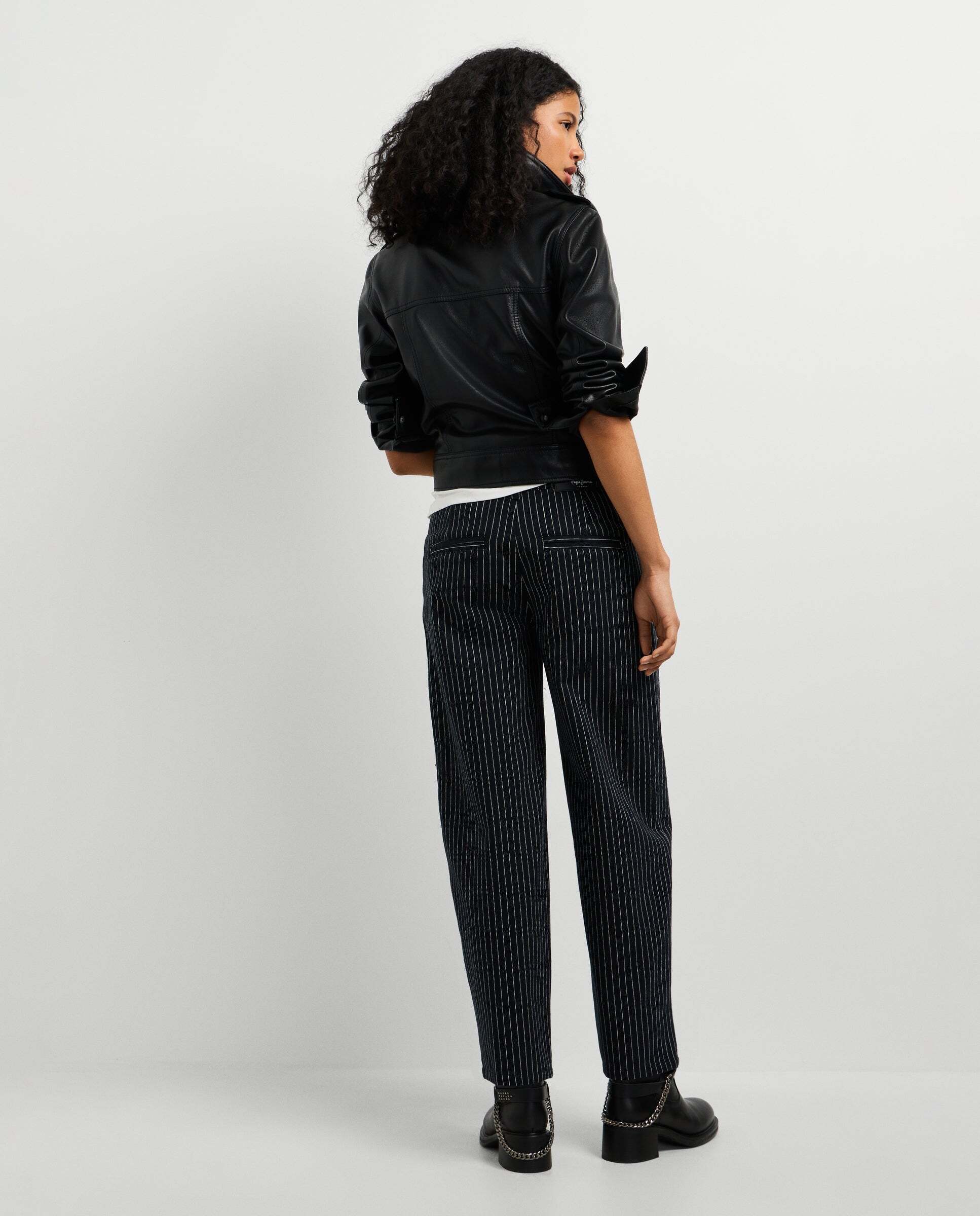 Pantalon de mujer recto raya diplomática - Pepe Jeans - Negro Negro-3
