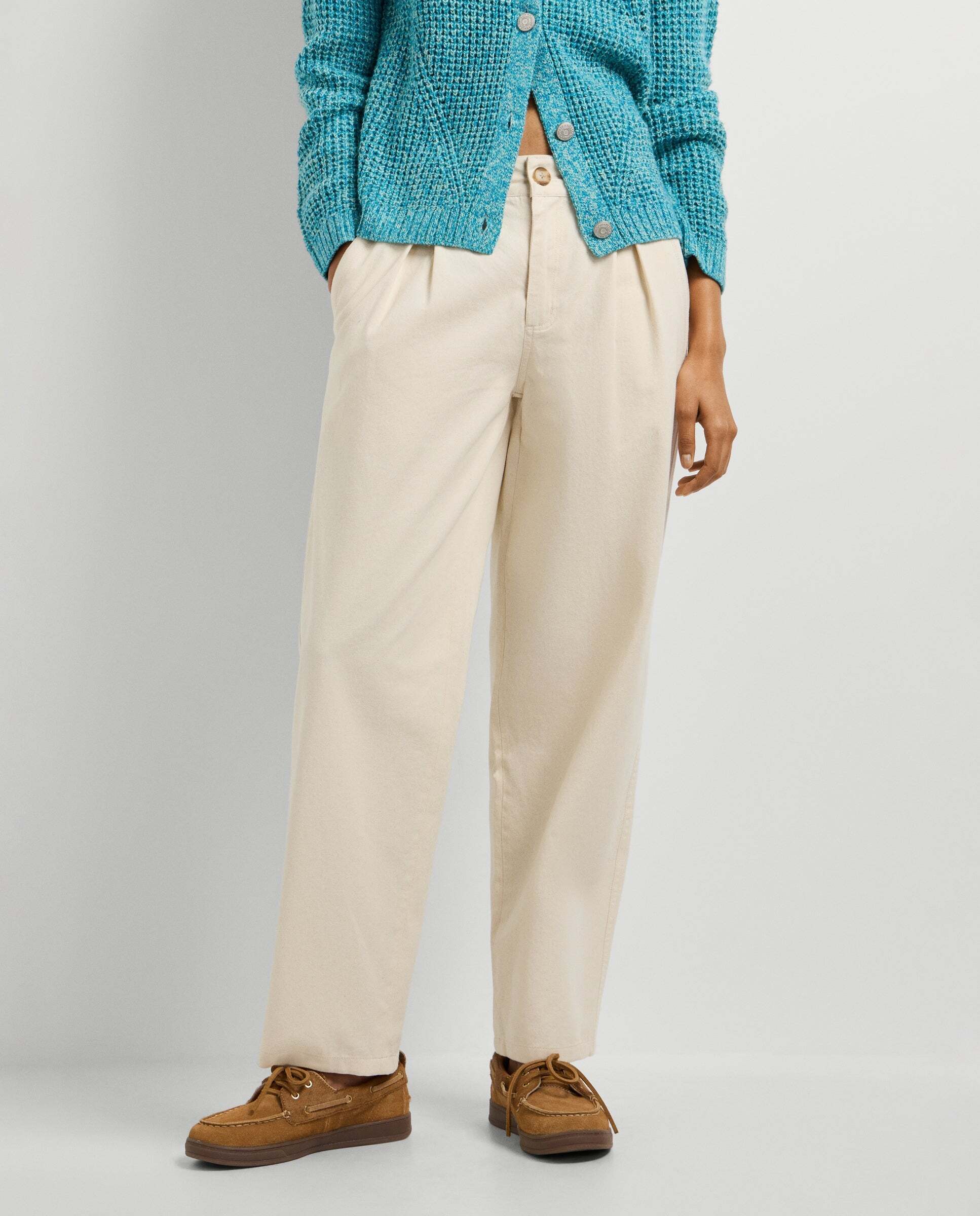 Pantalón de mujer tiro alto y fit recto - Pepe Jeans - Beige Beige-2