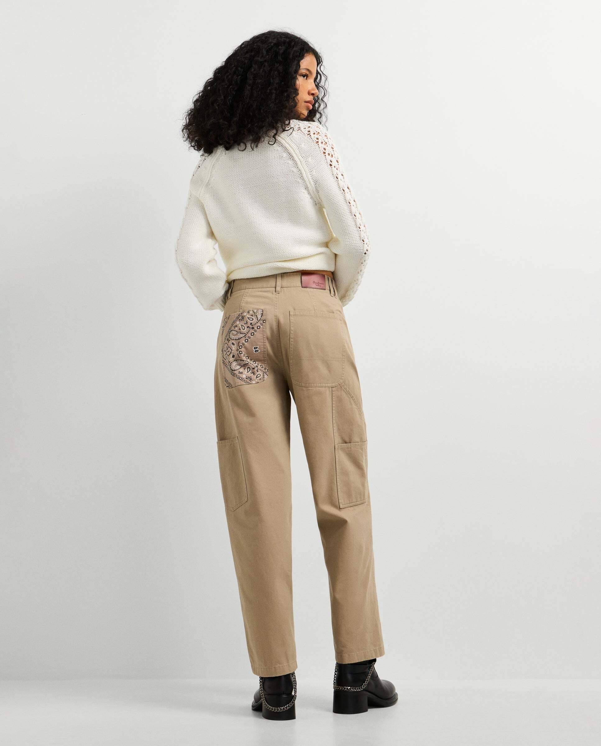 Pantalón de mujer cargo sarga fit recto - Pepe Jeans - Natural Natural-3
