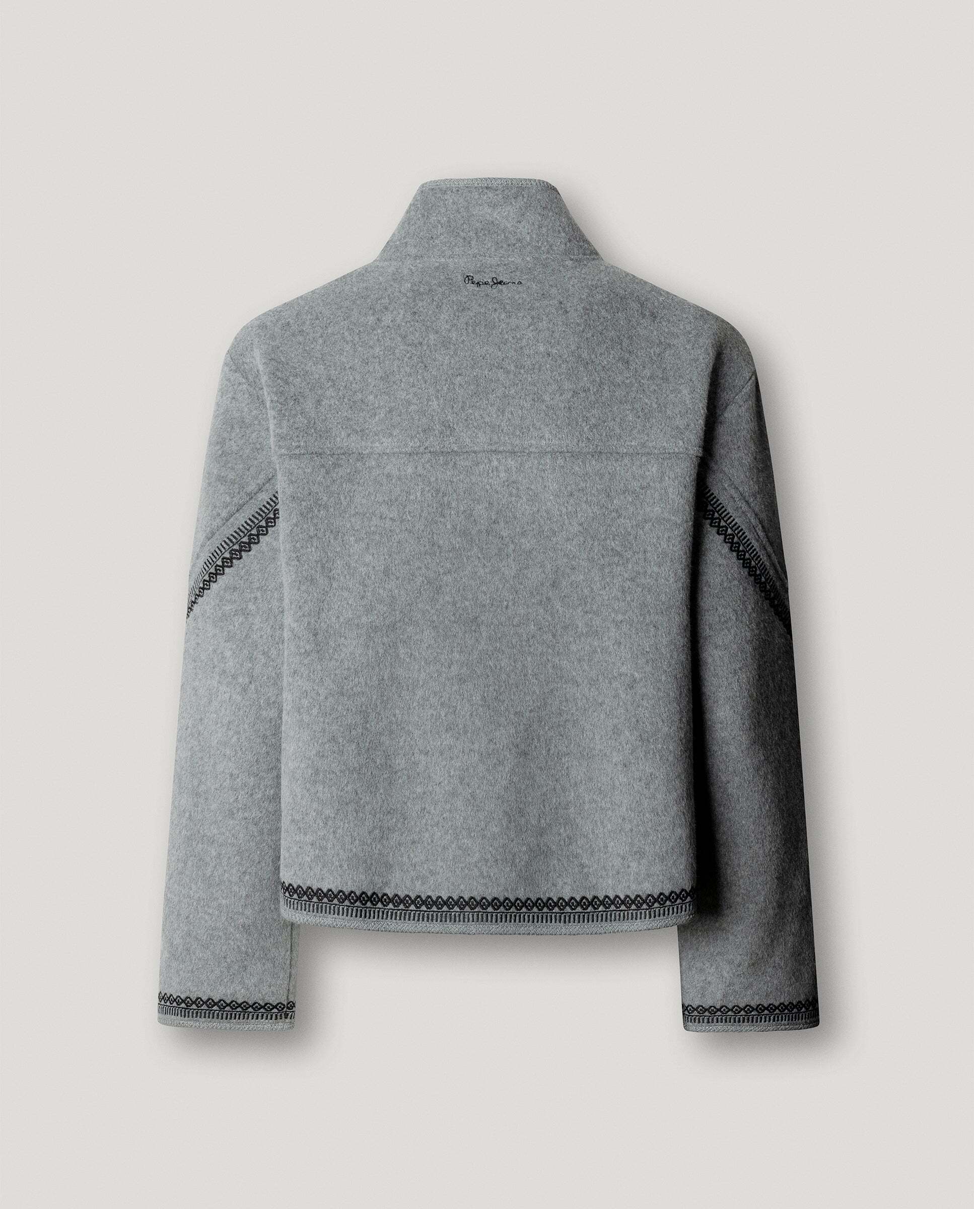 Chaqueta de mujer con detalles bordados - Pepe Jeans - Gris Gris-5