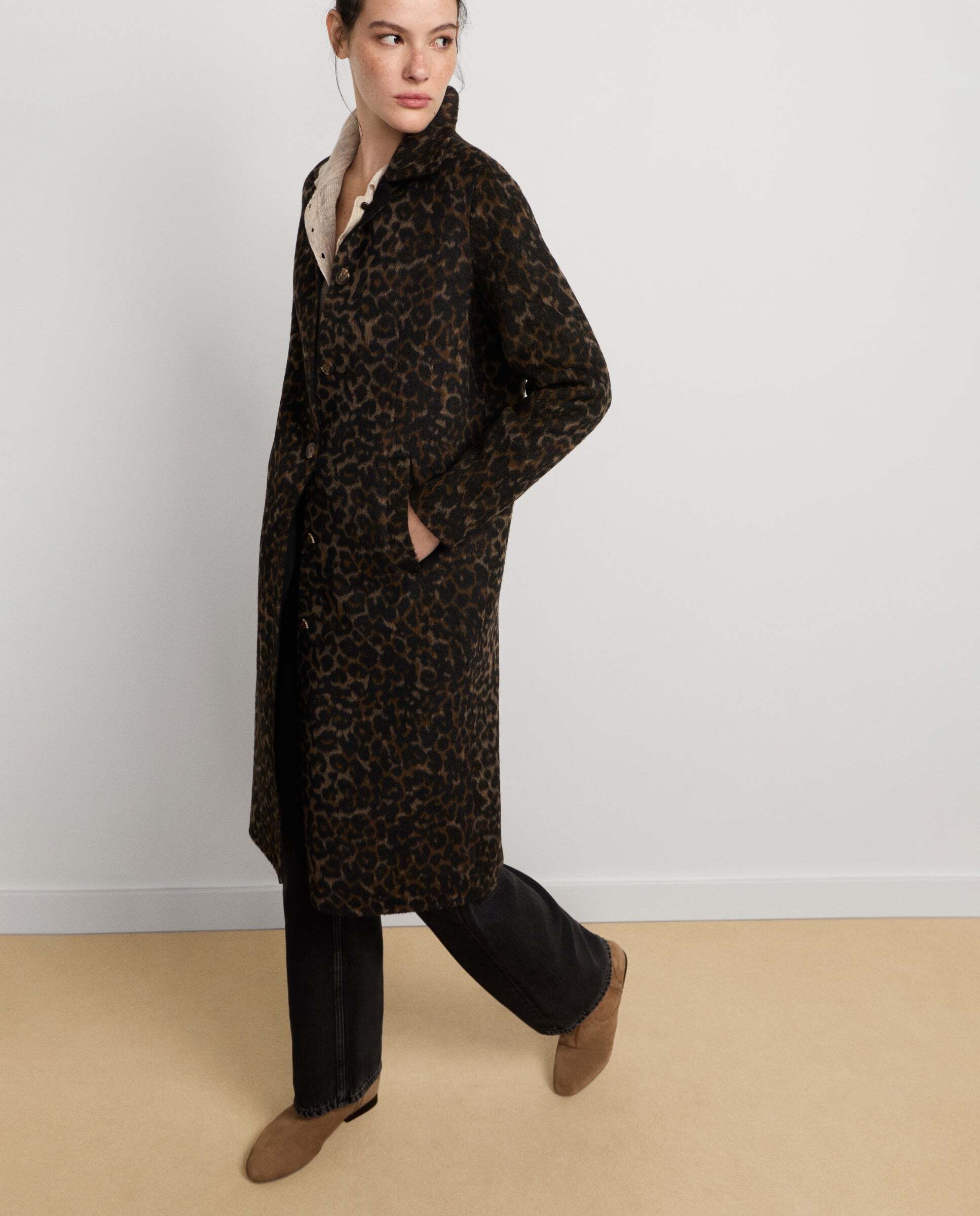 W11 marla - Pepe Jeans - abrigo de mujer largo animal print - Marrón Marrón-1