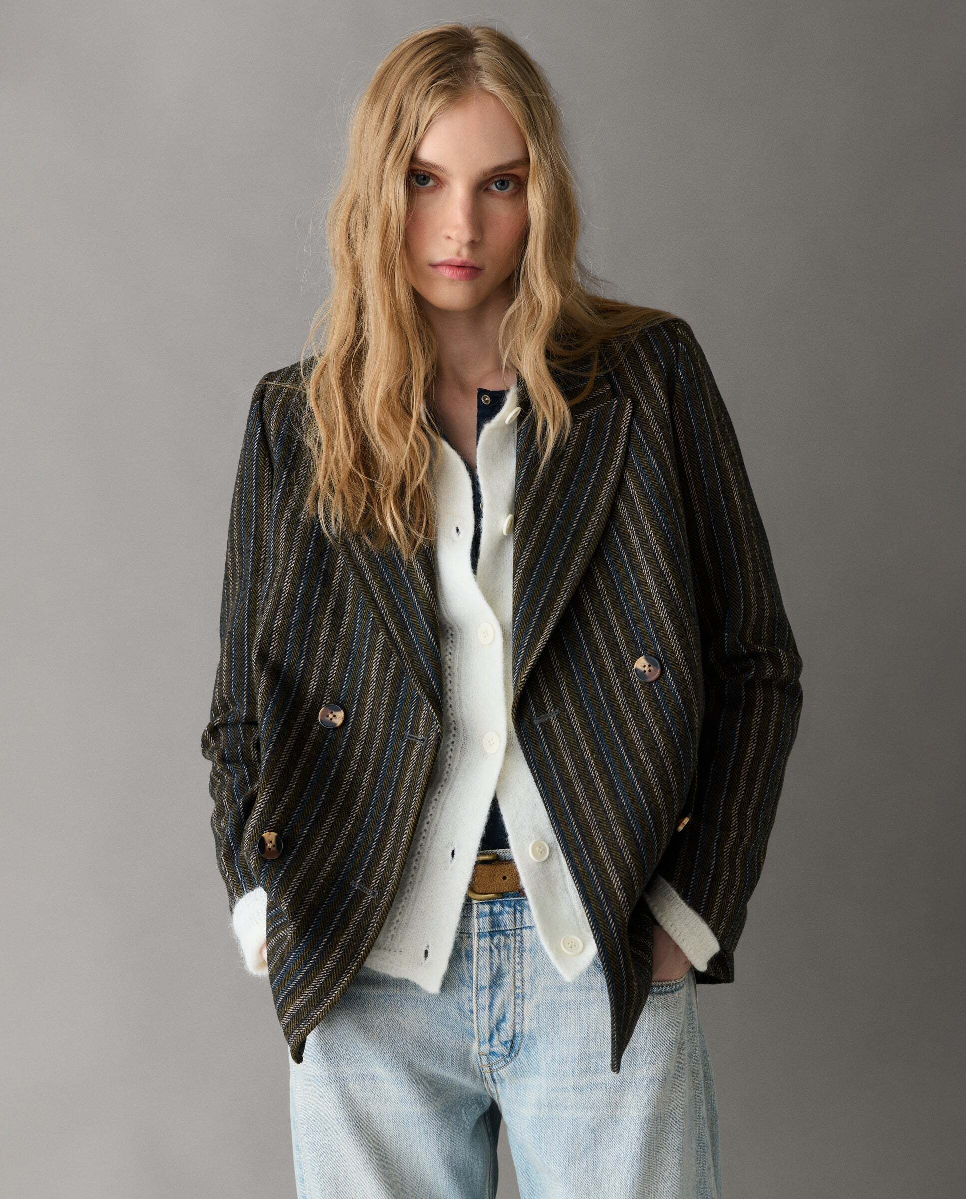 Chaqueta de mujer tipo americana con lana - Pepe Jeans - Verde Verde-1