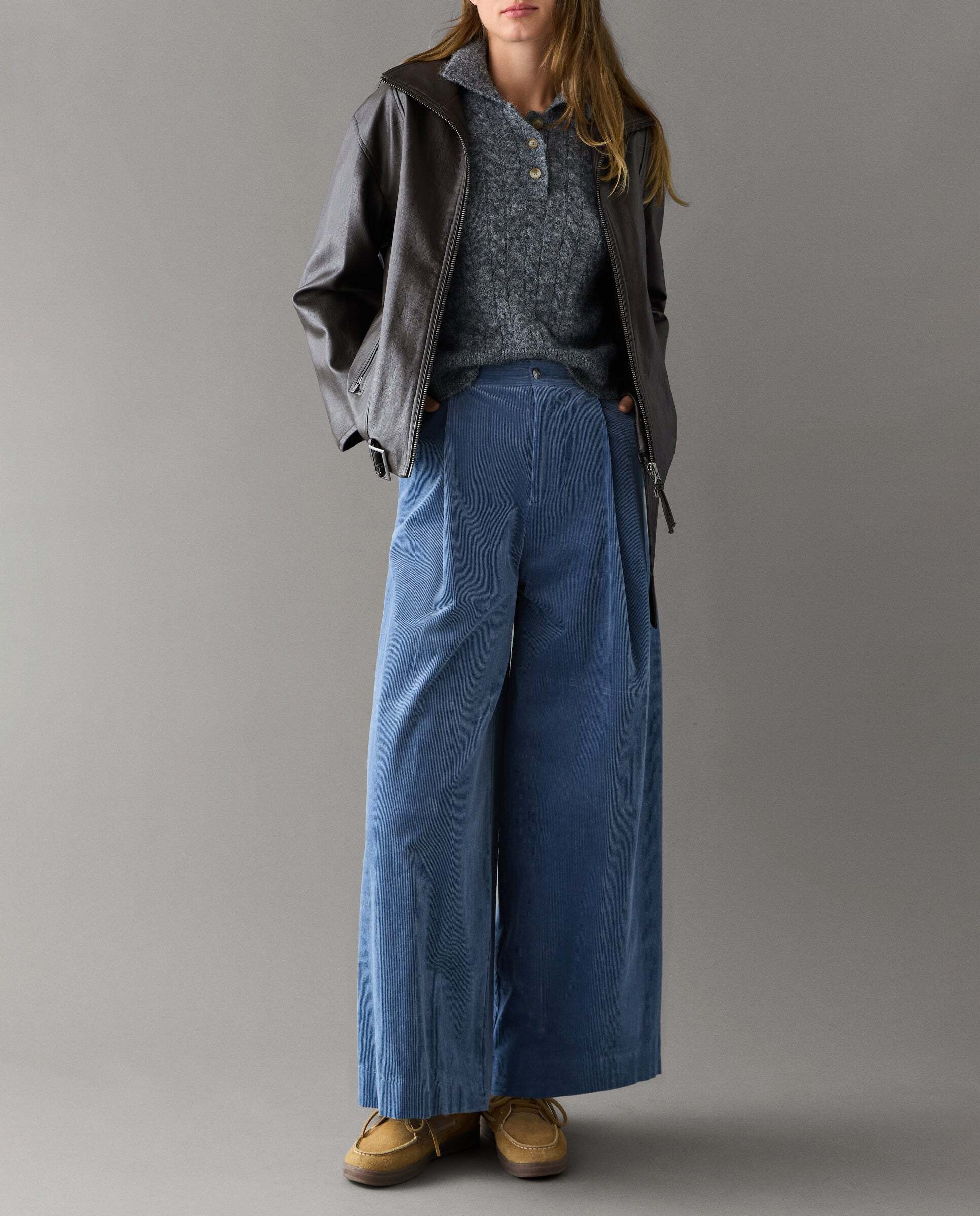 Pantalón de pana fit ancho - Pepe Jeans - Azul oscuro Azul oscuro-2
