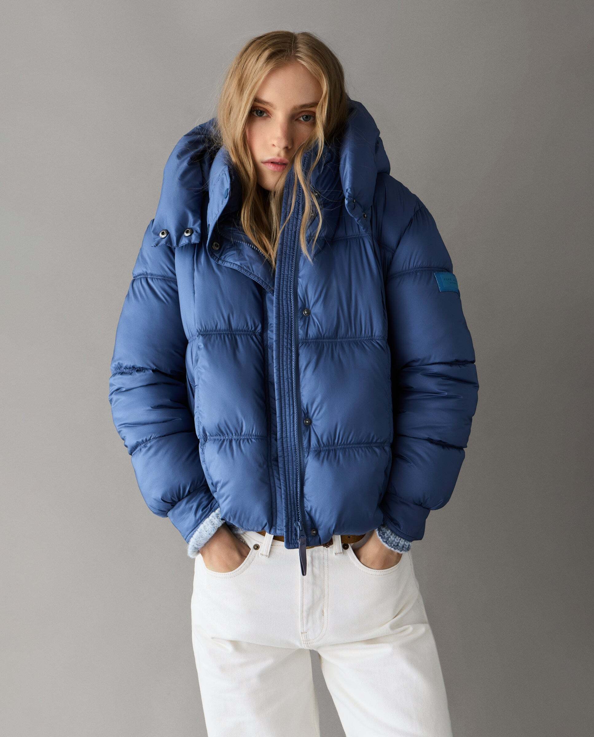 Plumífero de mujer acolchado impermeable - Pepe Jeans - Azul oscuro Azul oscuro-1
