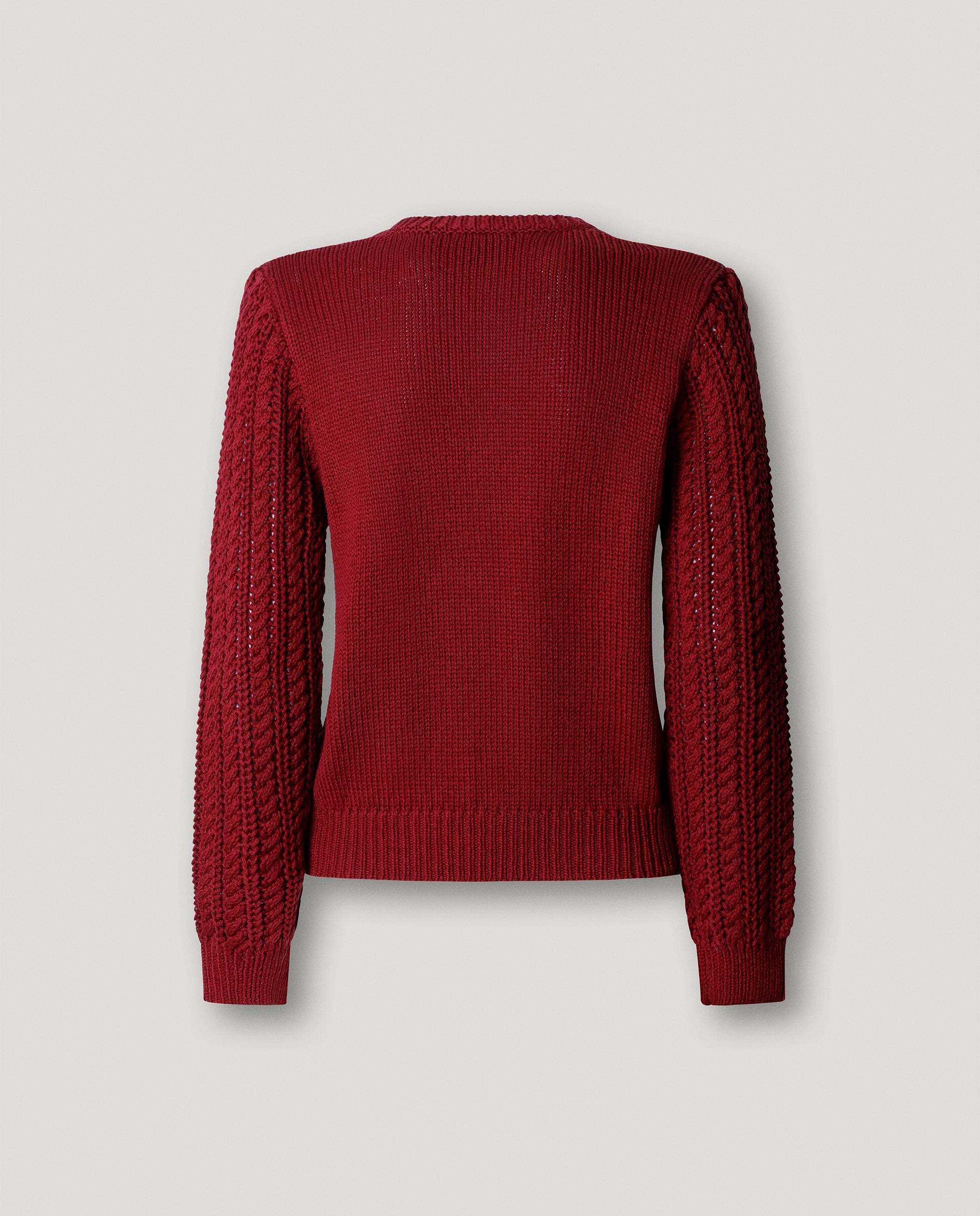 Jersey de mujer trenzado cuello redondo - Pepe Jeans - Rojo Rojo-5